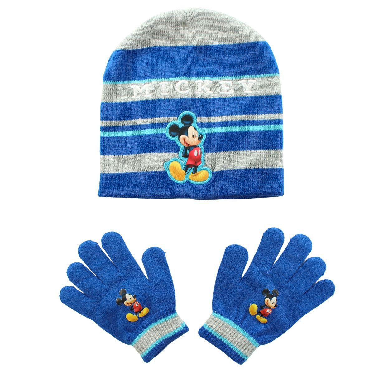 Disney Jerseymütze Disney Mickey Maus 2tlg Set Kinder Wintermütze Handschuhe Gr. 54