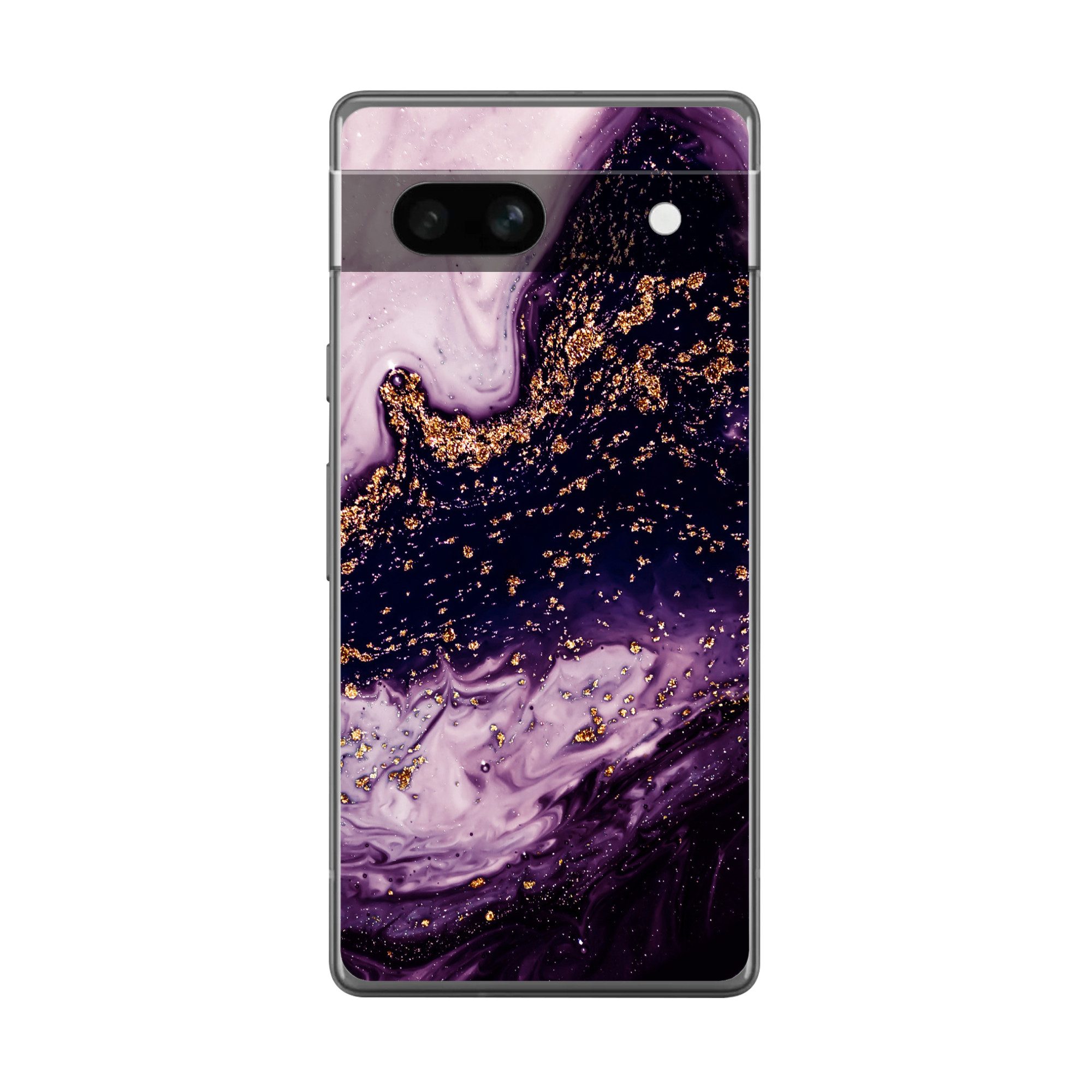 MuchoWow Handyhülle für Google Pixel 7a Marmor - Gold - Naturstein, Handy Case, Silikon, Bumper Case Dünn