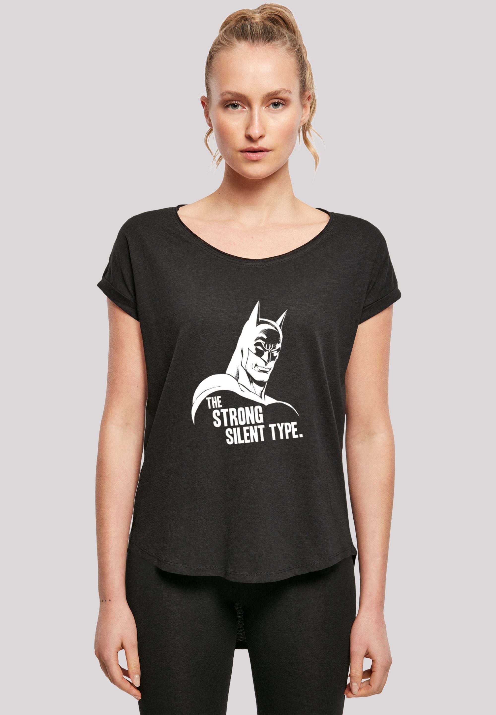 Damen Shirts F4NT4STIC T-Shirt Long Cut T-Shirt 'Batman The Strong Silent Type Superheld'