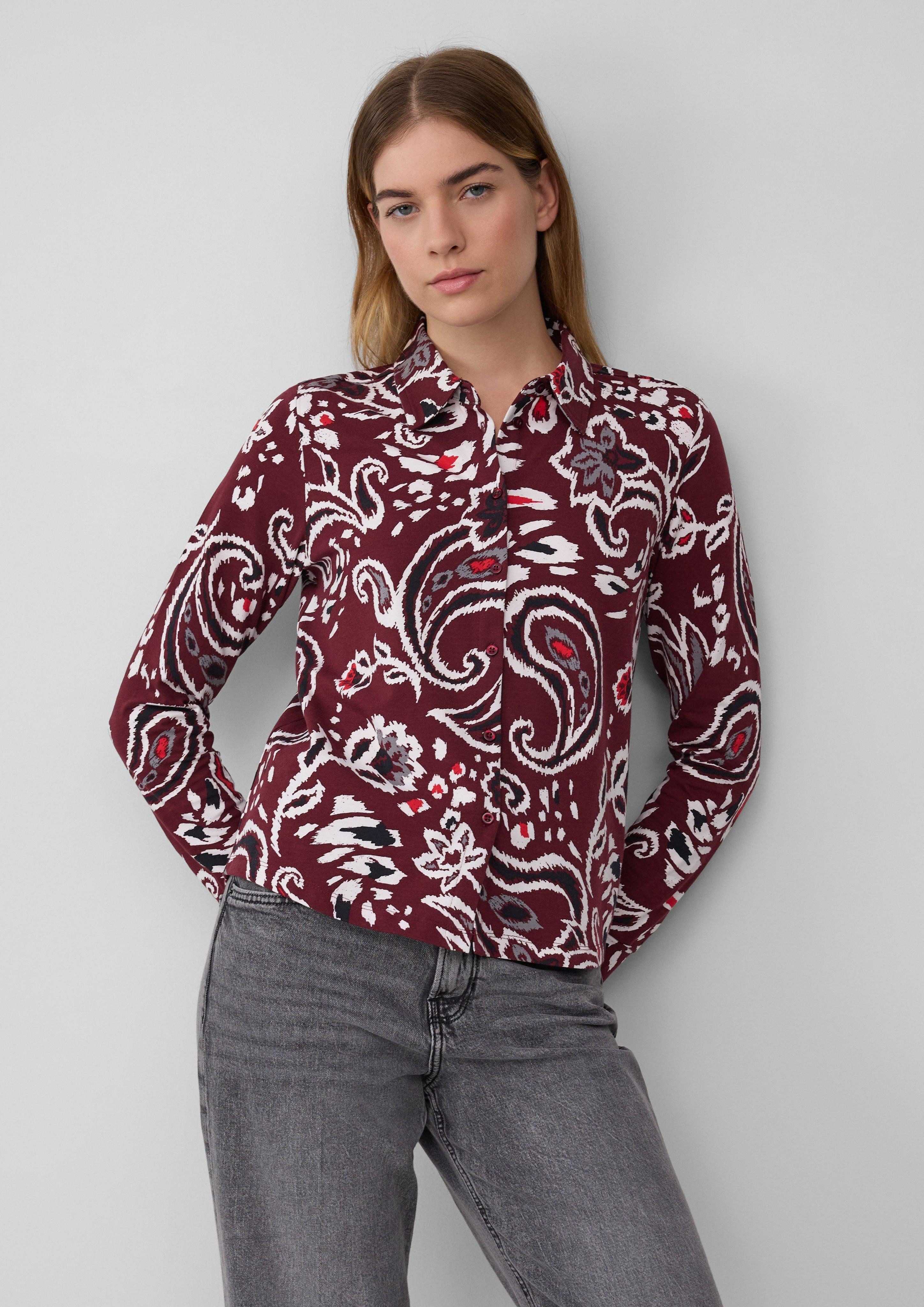 s.Oliver Langarmshirt Hemdbluse aus Jersey günstig online kaufen