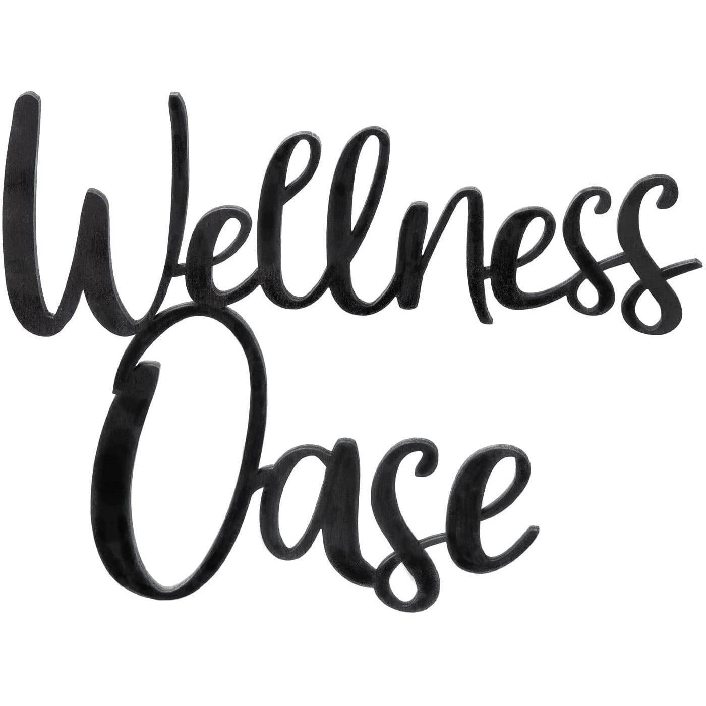 Logbuch-Verlag Dekofigur Holzschild WELLNESSOASE schwarz 25 cm - Tür Wand S günstig online kaufen