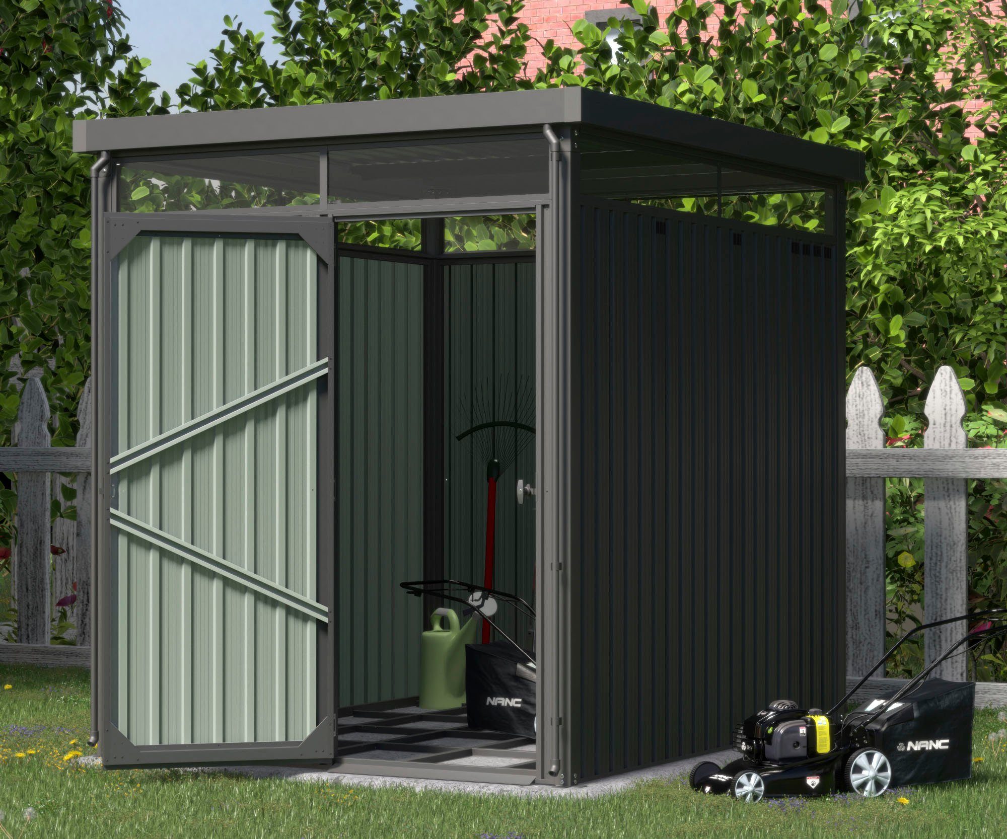 KONIFERA Gerätehaus Gartenhaus Stefano mini, BxT: 204x245 cm, (Set), Metall