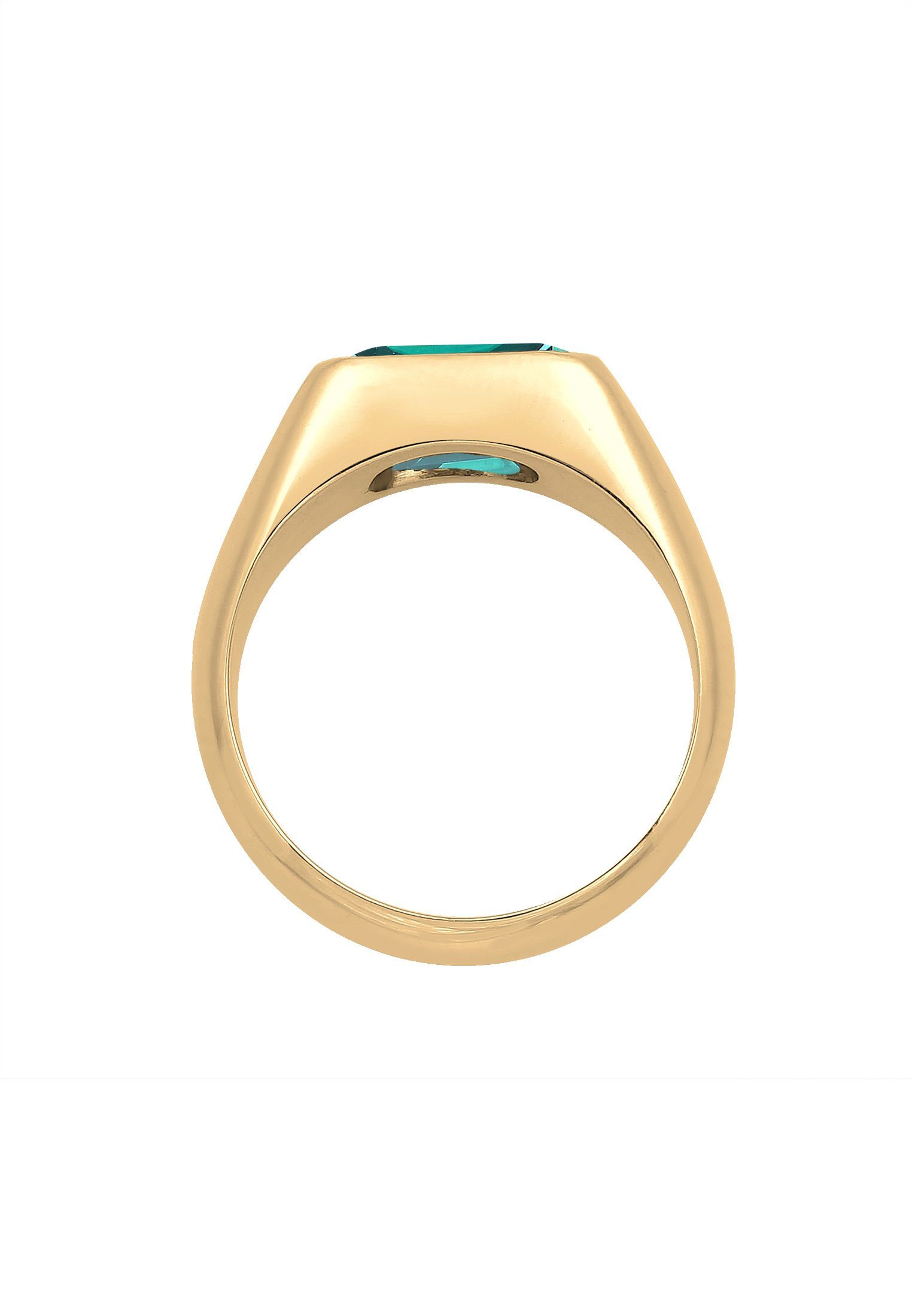 Elli Premium Siegelring Siegelring Granat Dunkelrot 925 Sterling Silber vergoldet