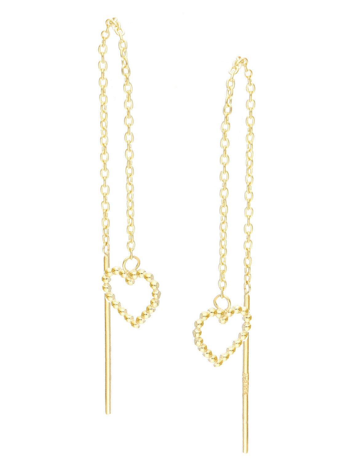 Paar Ohrhänger Damen & Mädchen Herz Gold 375 Gelbgold