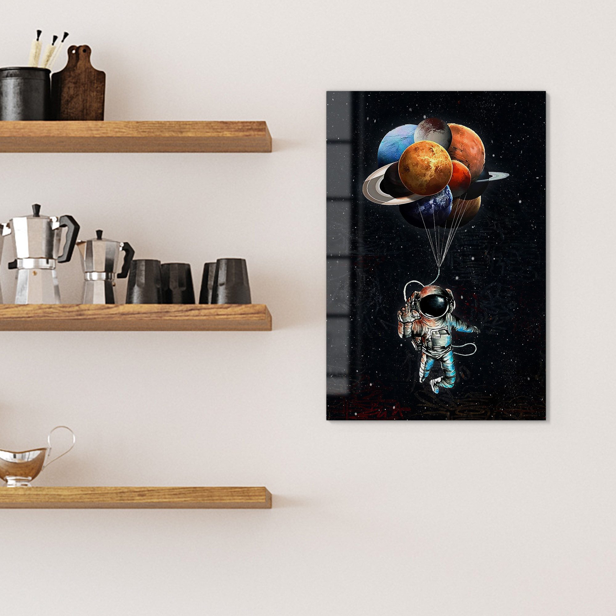 DEQOART Magnettafel 'Kosmisches Abenteuer', Whiteboard Pinnwand beschreibbar