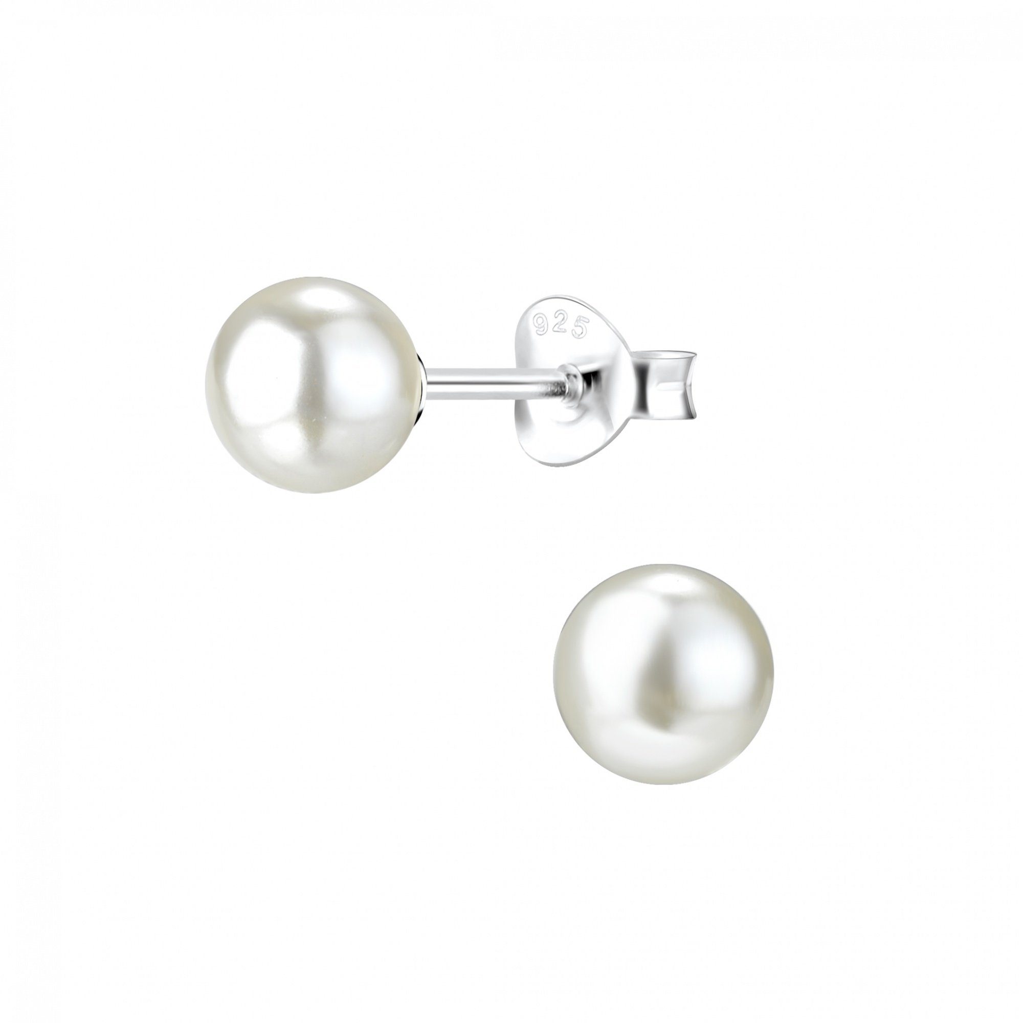 Paar Ohrstecker PERLE classic 5 mm I weiß, 2-tlg.
