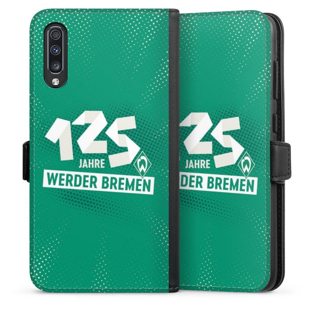 DeinDesign Handyhülle 125 Jahre Werder Bremen Offizielles Lizenzprodukt, Samsung Galaxy A70 Hülle Handy Flip Case Wallet Cover