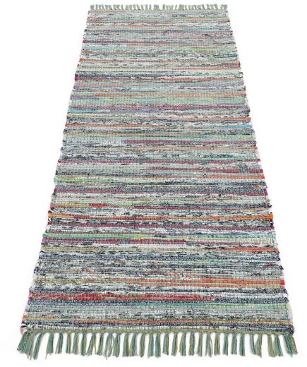 Läufer »Kelim Chindi«, carpetfine, rechteckig, Höhe 6 mm, Flachgewebe Wendeteppich mit Fransen, Wohnzimmer