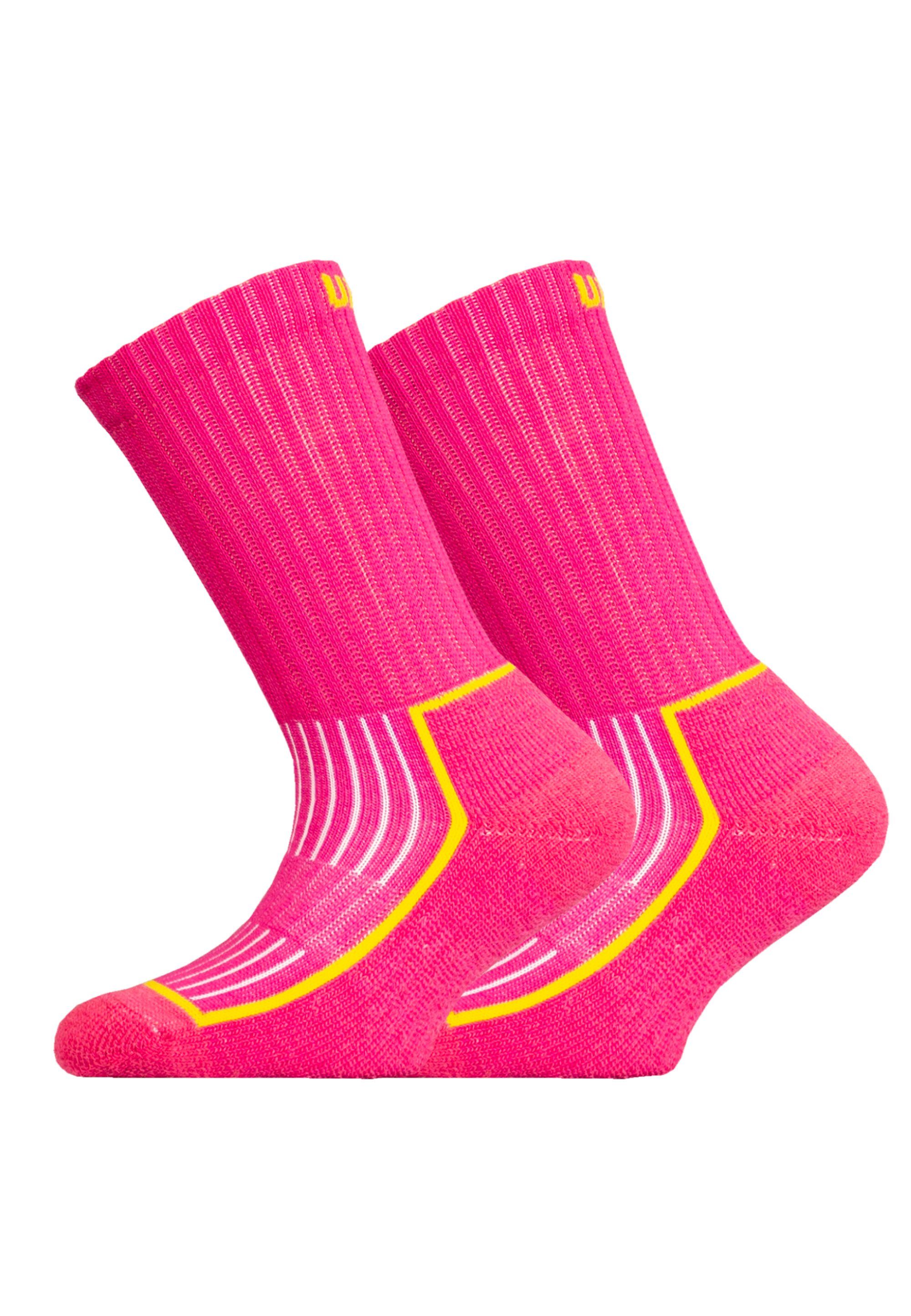 mit (2-Paar) SAANA Socken UphillSport 2er Pack Flextech-Struktur JR rosa