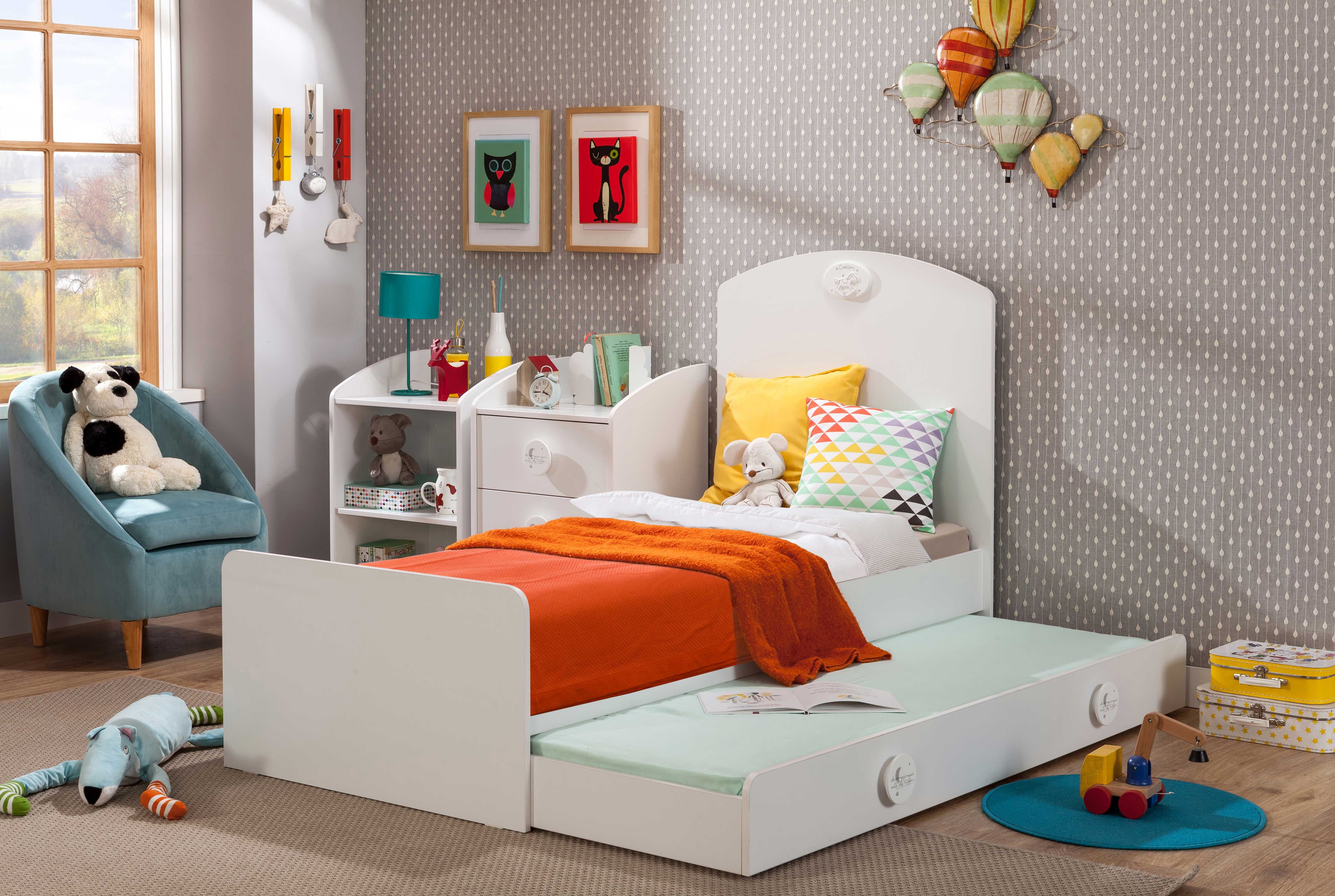 Furniture Time Baby Room Complete Set BABY COTTON 4-piece: Wardrobe, Crib, Chest of Drawers, Wall Shelf