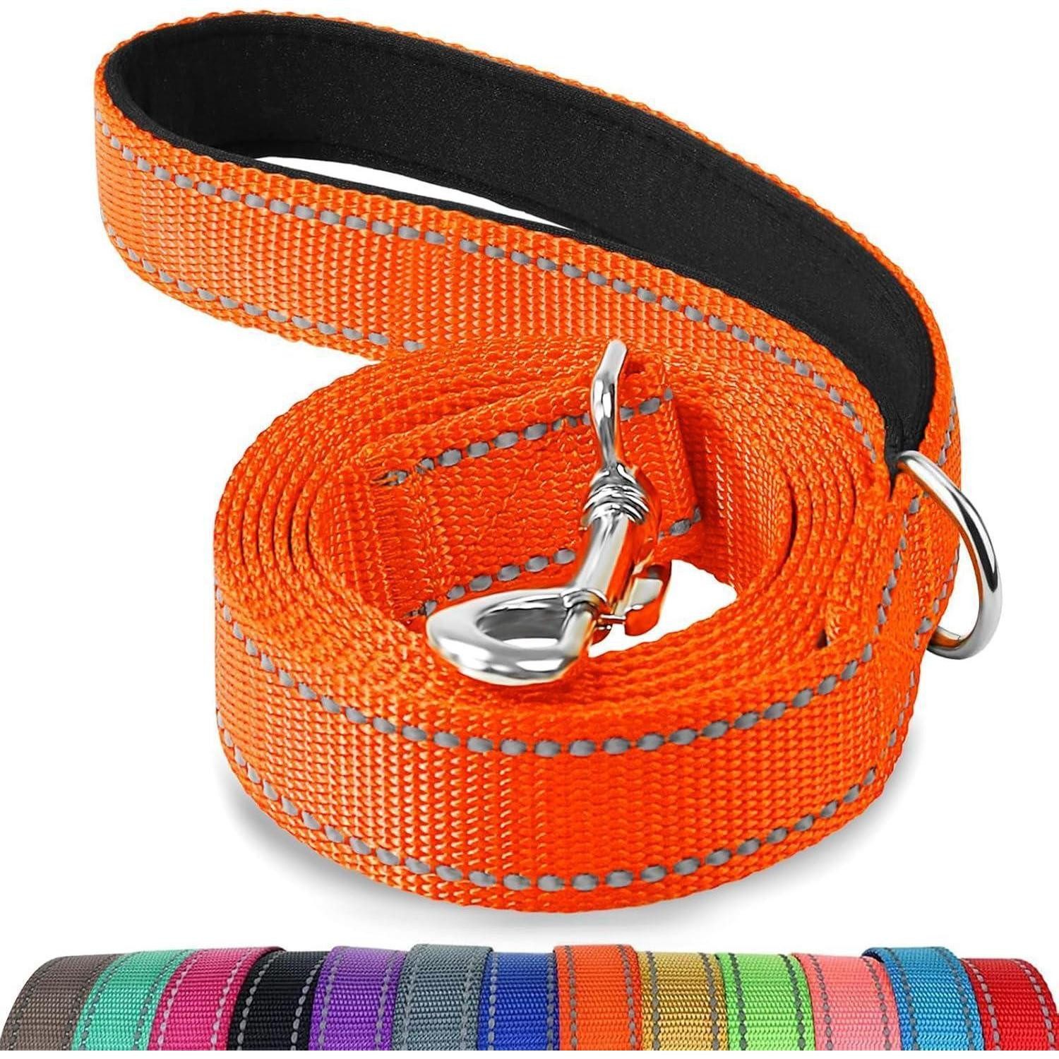 LuxusKollektion Hundeleine Hundeleine Reflektierend Gepolstert Orange 150x2.5cm