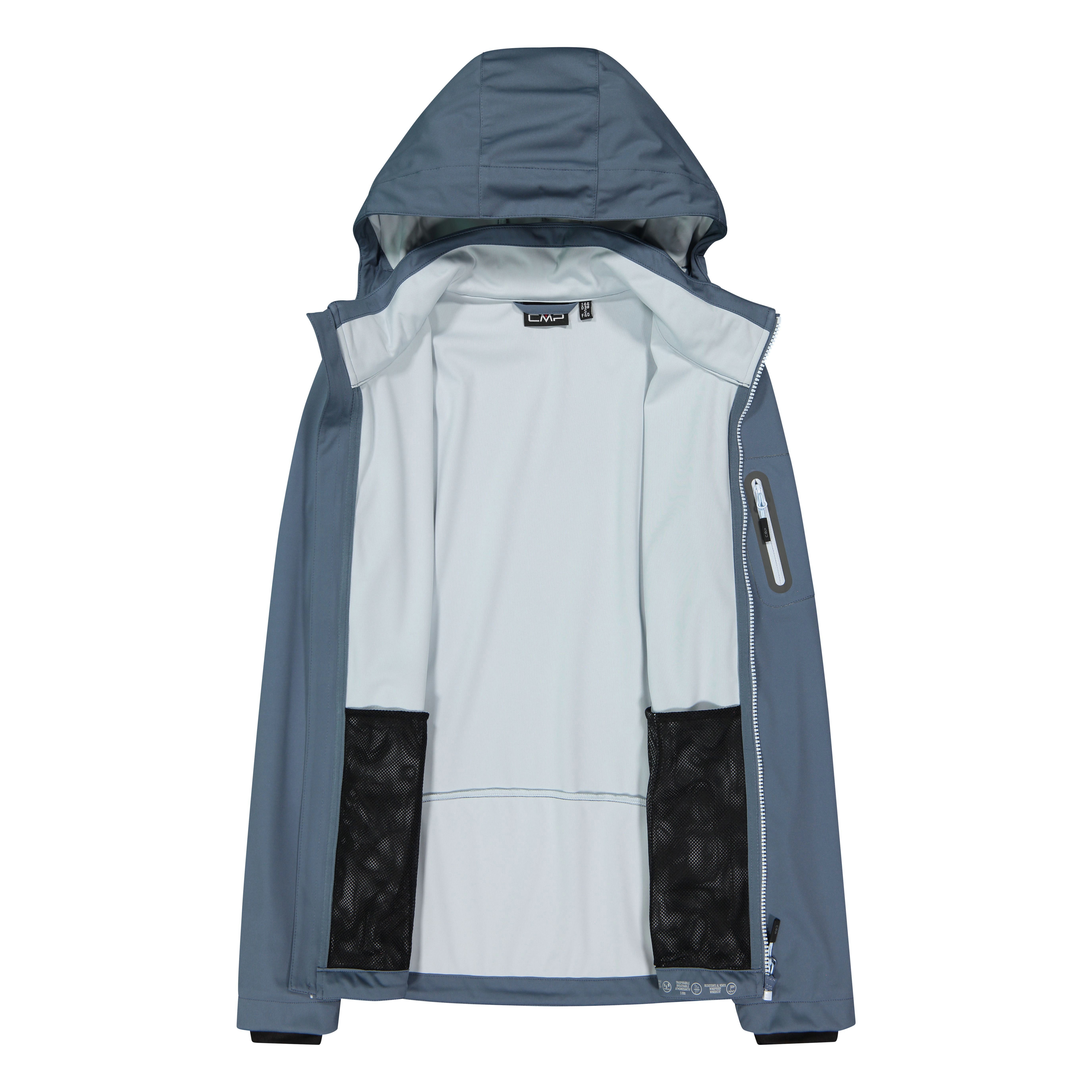 CMP Softshelljacke WOMAN JACKET DET HOOD mit Kapuze, atmungsaktiv, windabweisend, wasserabweisend