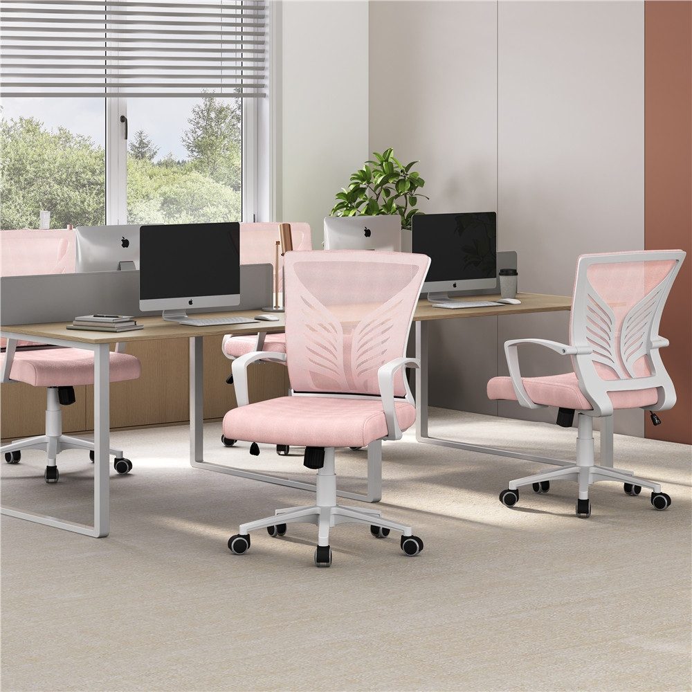 Yaheetech Bürostuhl Höhenverstellbarer Drehstuhl (1 St), Schreibtischstuhl mit Schaukelfunktion für Arbeitszimmer/Büro