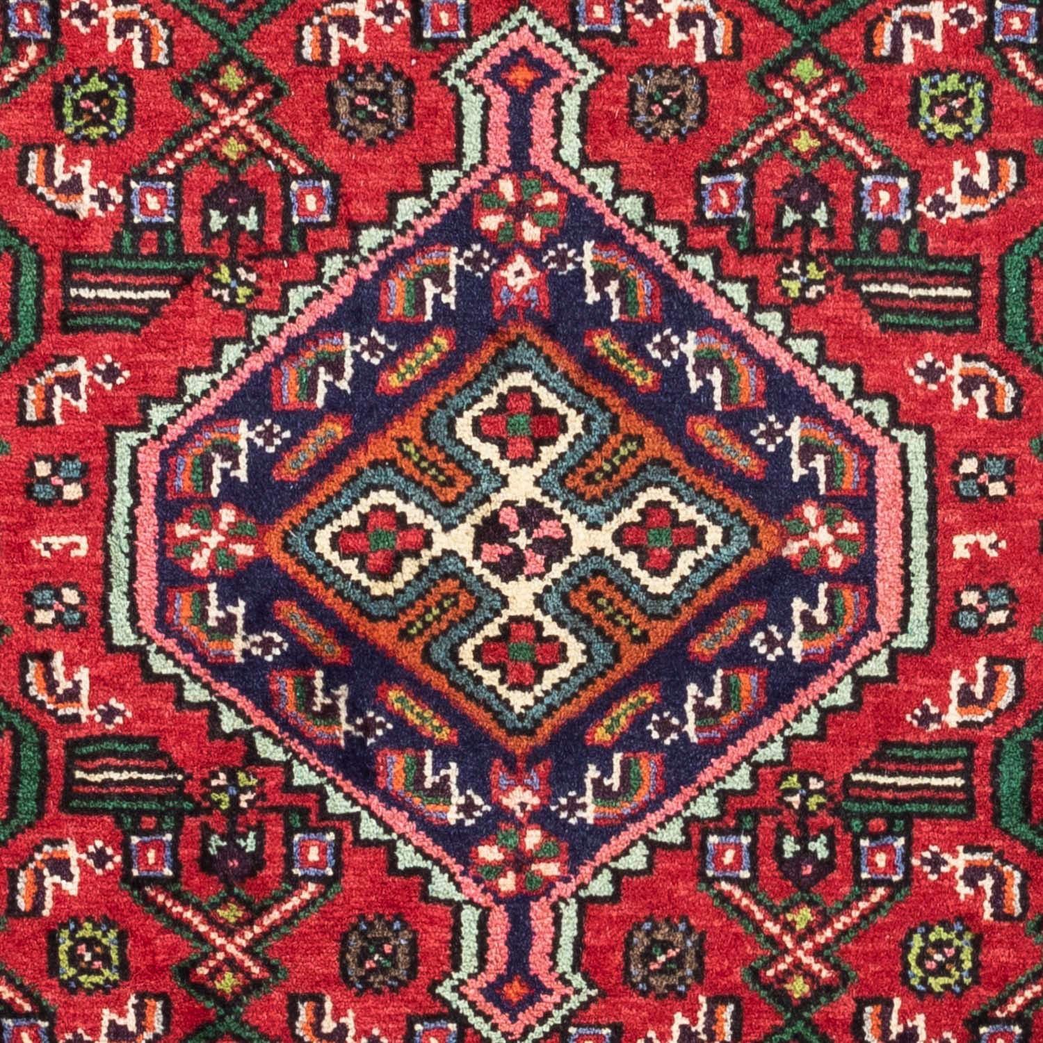 Wollteppich Hosseinabad Medaillon 125 80 Höhe: x Rosso Handgeknüpft mm, morgenland, rechteckig, cm, 10