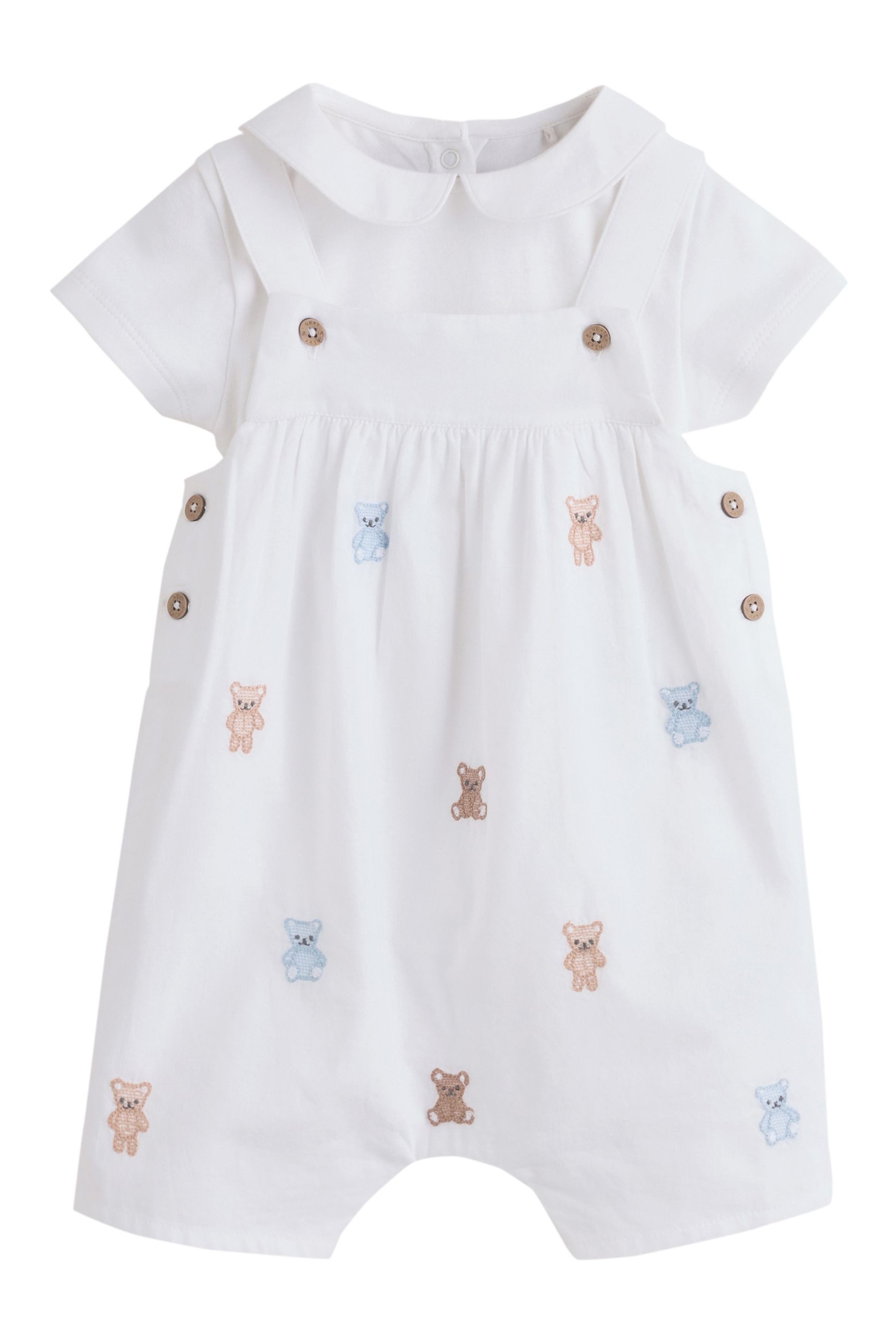 Body & Hose Baby Latzhose aus Webmaterial und Bodysuit im Set