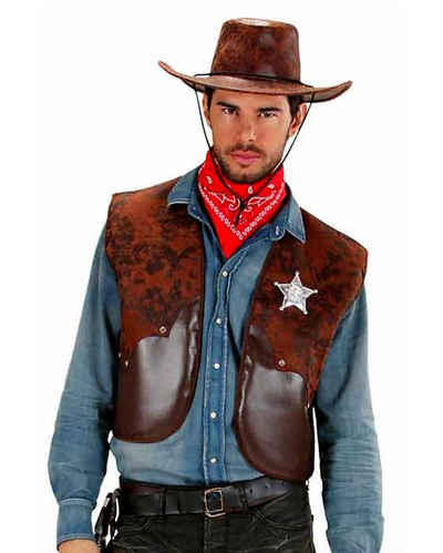 Horror-Shop Indianer-Kostüm Braune Cowboy Weste XL