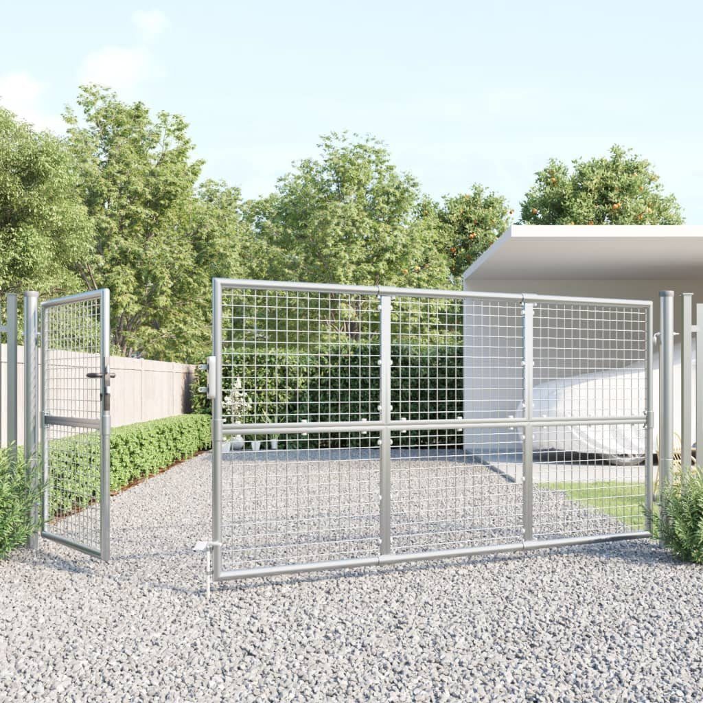 vidaXL Gartentor Mesh-Gartentor Silbern 350x175 cm günstig online kaufen