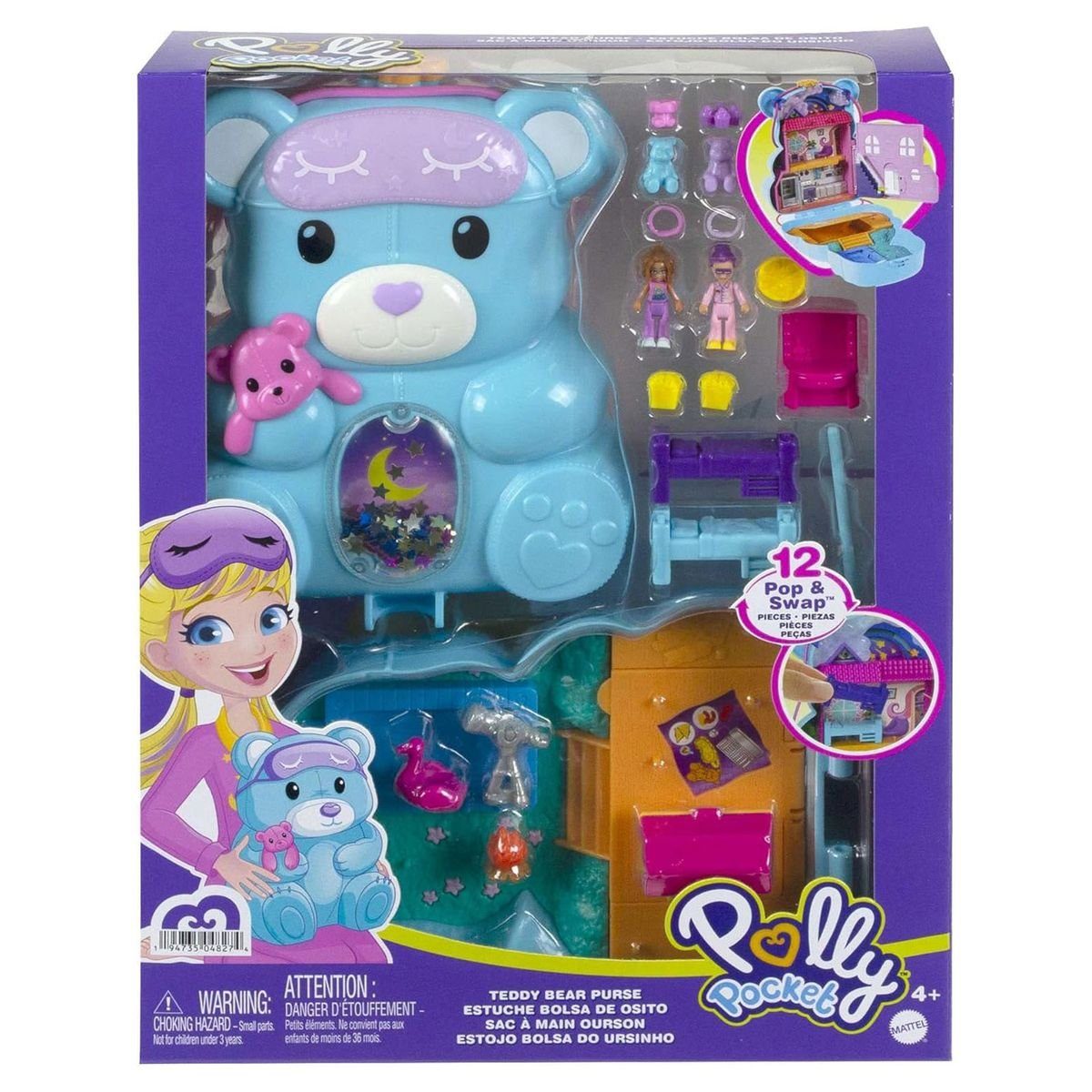 Mattel® Spielwelt Mattel HGC39 - Polly Pocket - Teddybär Handtaschen-Spielset
