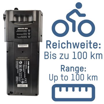 ANSMANN AG E-Bike Pedelec Gepäckträger Akku mit 11,4Ah und 418 Wh Kapazität Reichweite bis zu 100 km E-Bike Akku