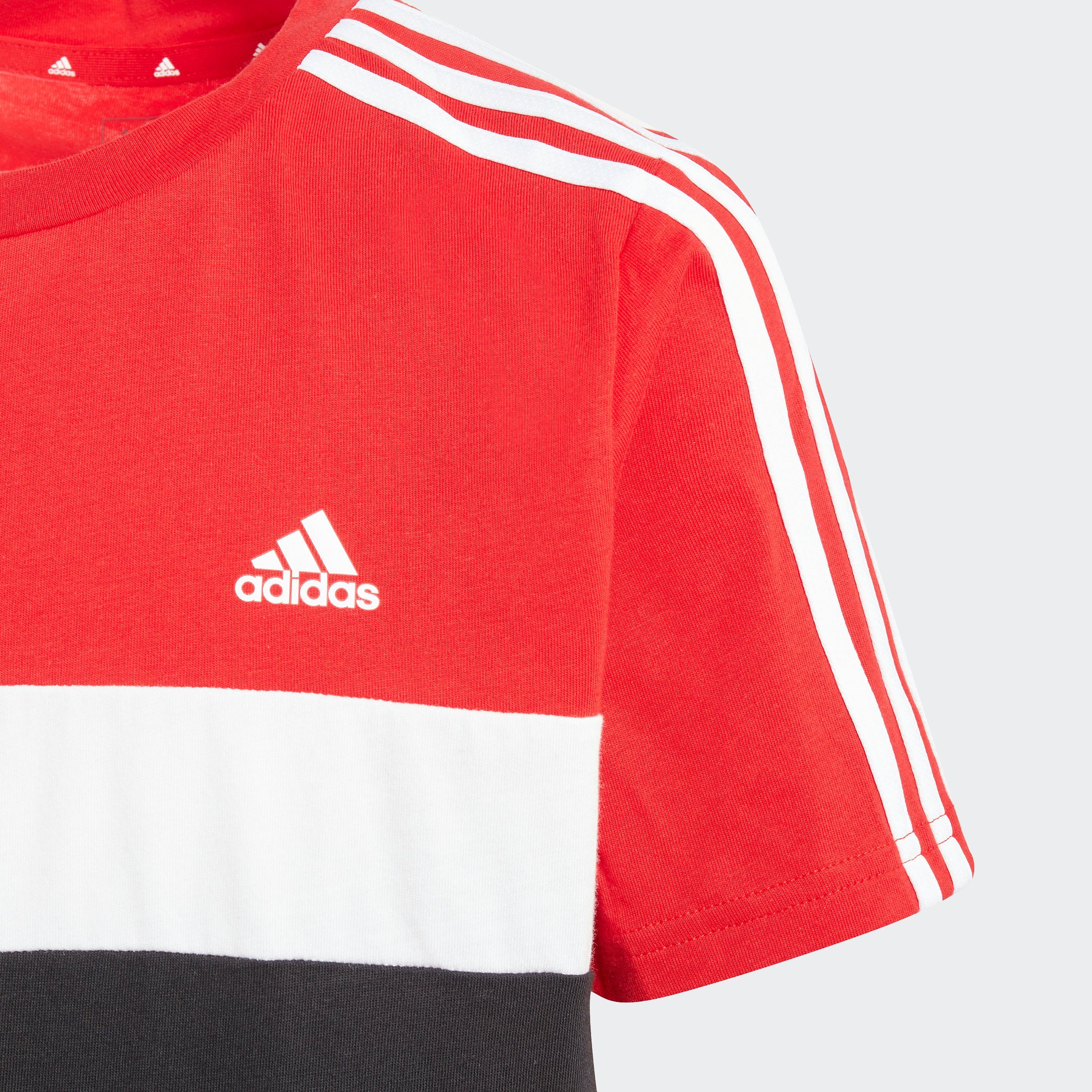 Black T-Shirt 3-STREIFEN Better TIBERIO White COLORBLOCK adidas Sportswear Scarlet / COTTON / KIDS