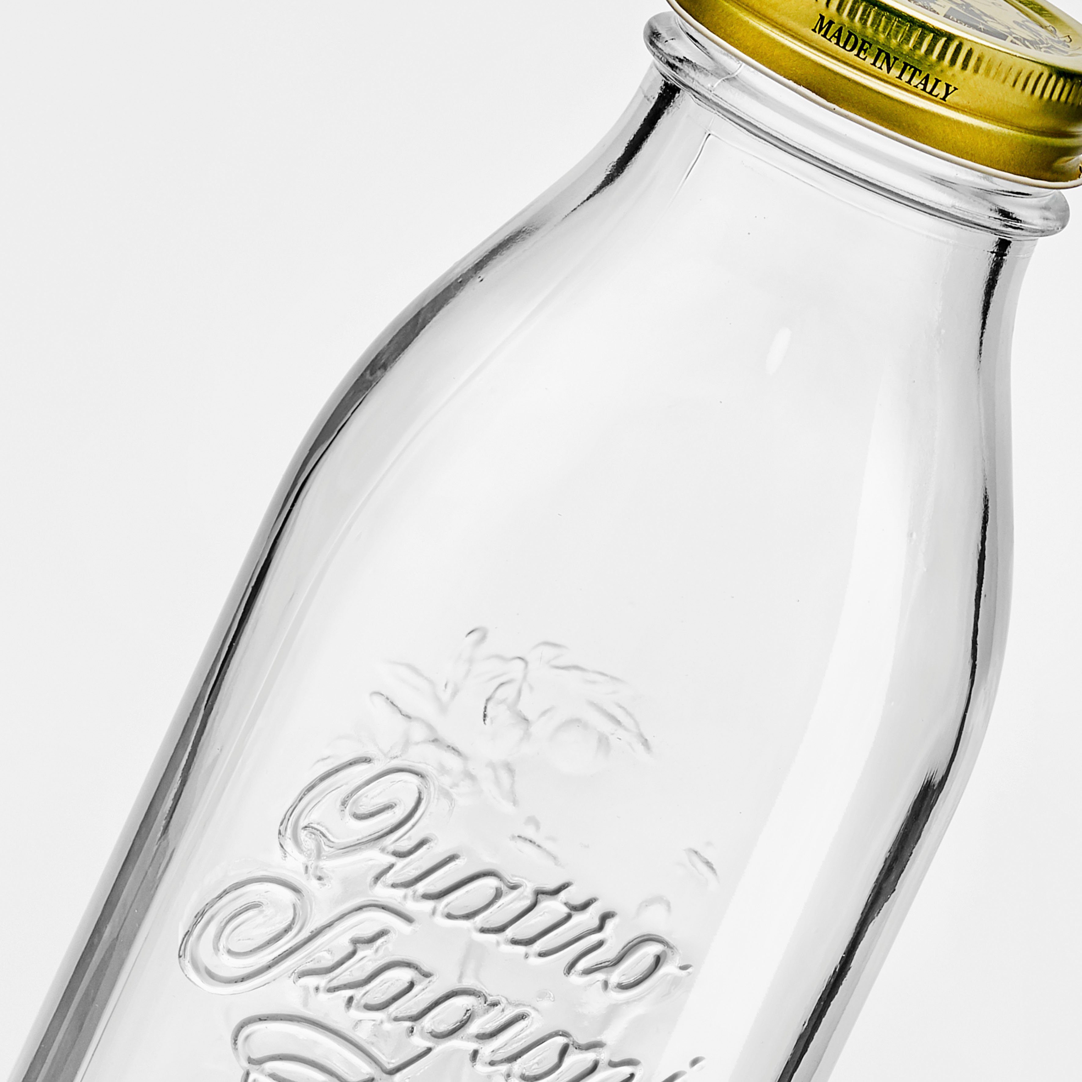 Bormioli Rocco Einmachglas Quattro Stagion, Glas, (Set, 12-tlg), luftdicht verschließbar, goldener Schraubverschluss, 1 L
