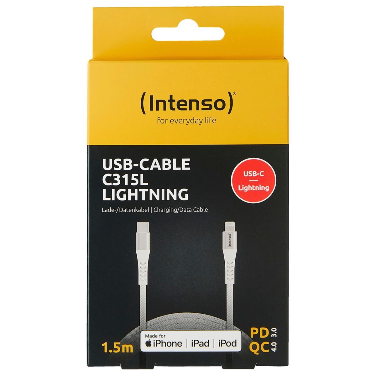 Intenso USB-Kabel C315L Nylon 1,5m USB-C / Lightning Smartphone-Adapter