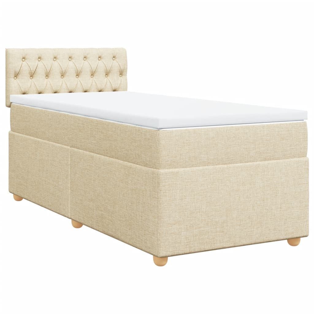 vidaXL Bett Boxspringbett mit Matratze Creme günstig online kaufen