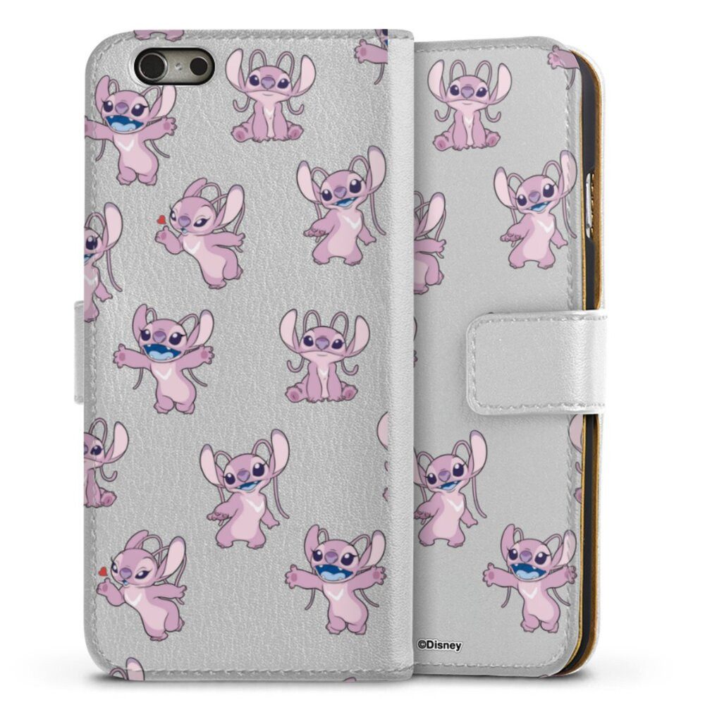 DeinDesign Handyhülle Lilo & Stitch Engel Disney Angel Faces Pattern Transparent, Apple iPhone 6s Hülle Handy Flip Case Wallet Cover Handytasche Leder