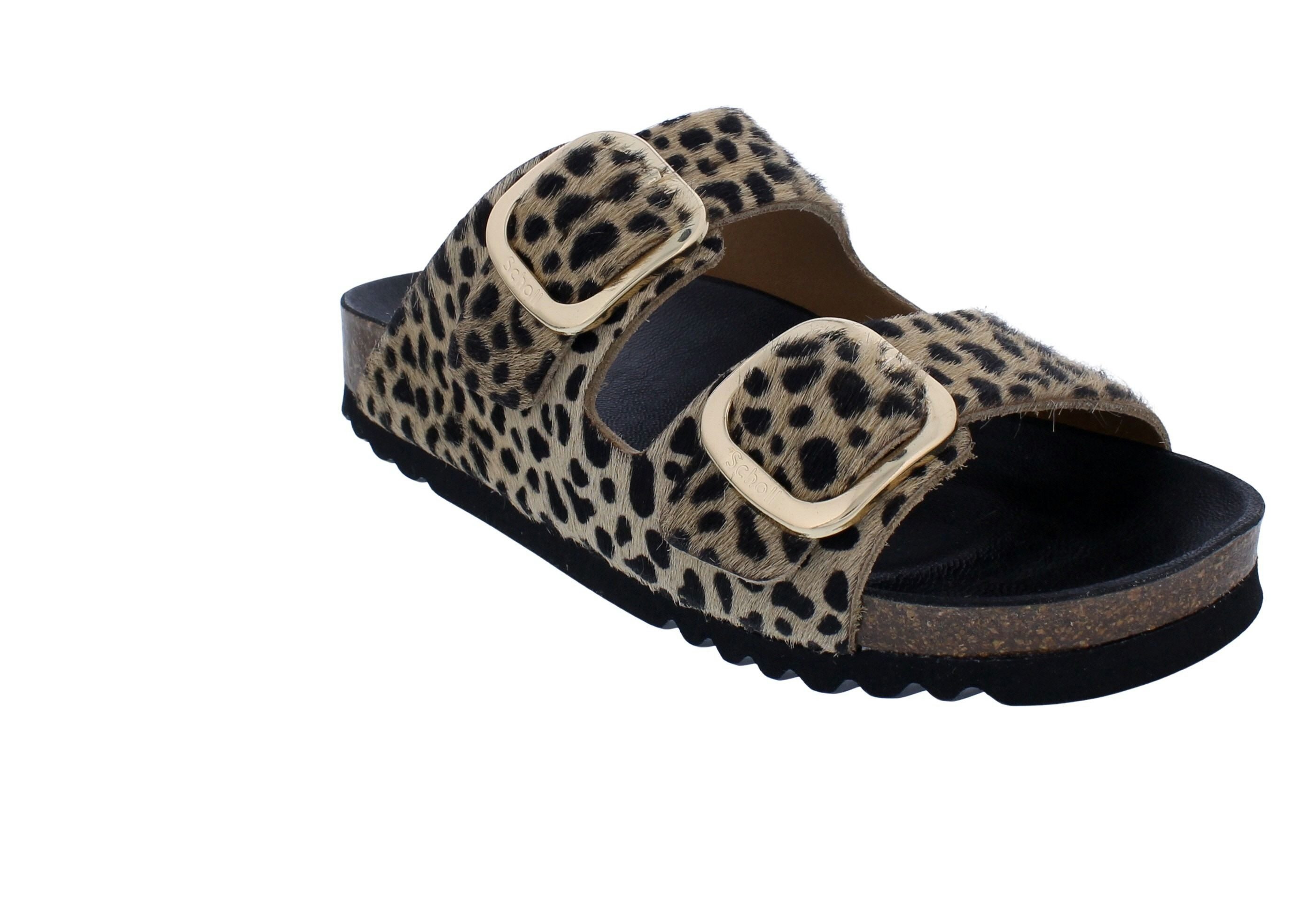 Scholl Scholl Pantolette mit Fußbett Noelle Leopard Animal Print - Leder mit Pantolette