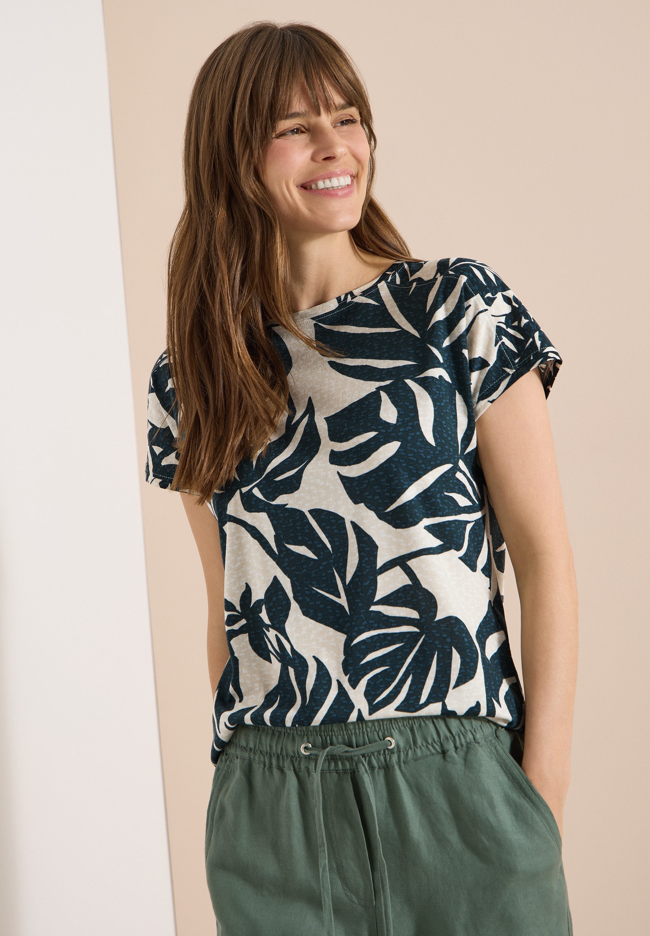 CECIL T-Shirt im angenehmen Materialmix