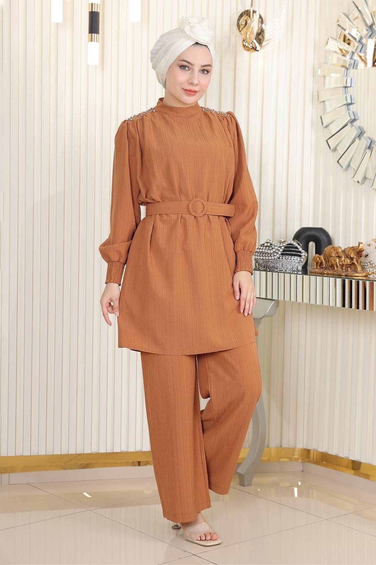 Tunikakleid Stein Detailgürtel Set