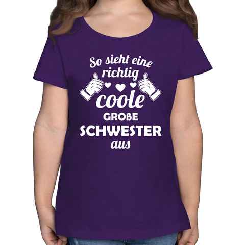 Shirtracer T-Shirt So sieht eine richtig coole große Schwester aus Geschwister Schwester Geschenk