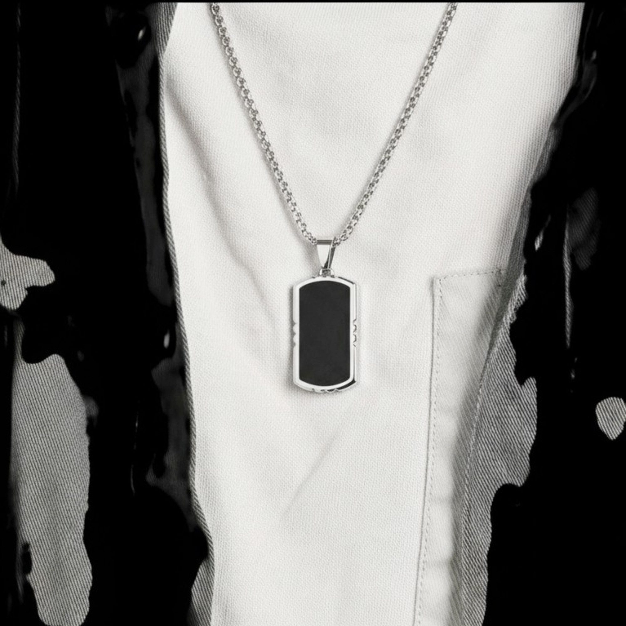KARMA Kette mit Anhänger Herrenkette mit Anhänger (Männerkette 60cm mit Erbskette), Herrenschmuck Geschenk – Bild 5 von 5