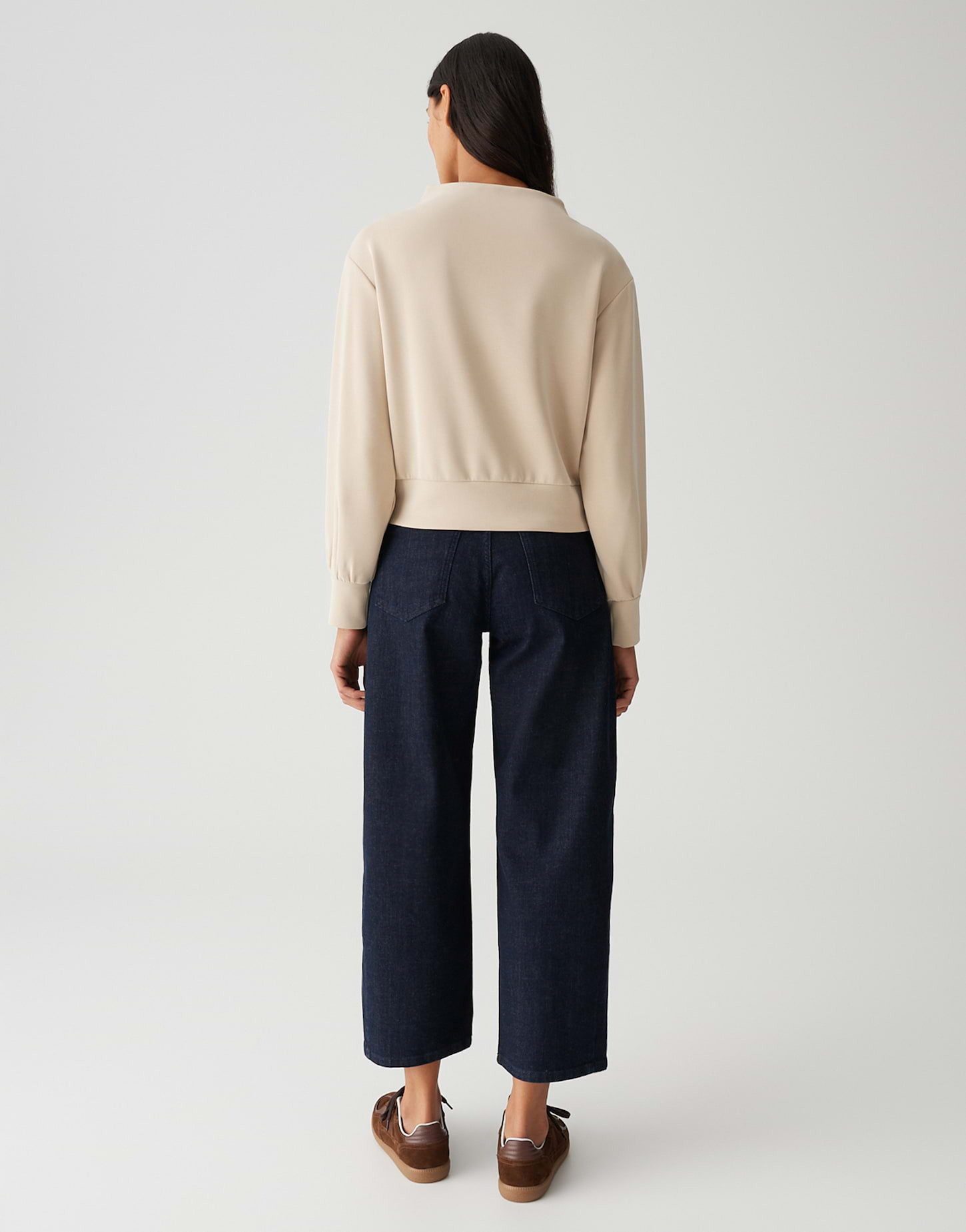 OPUS Sweatshirt GABLINA aus Modal Mix überschnittene Schulter mit Langarm, extrem weicher Griff