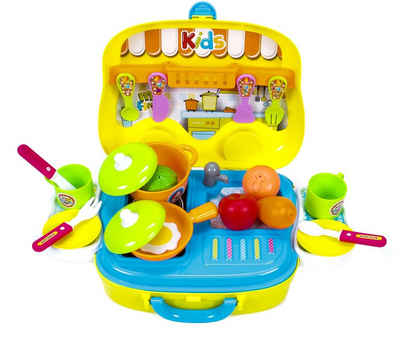 Eddy Toys Spielküche Küchenspielzeug Kunststoff, Küchen Spielzeugkoffer