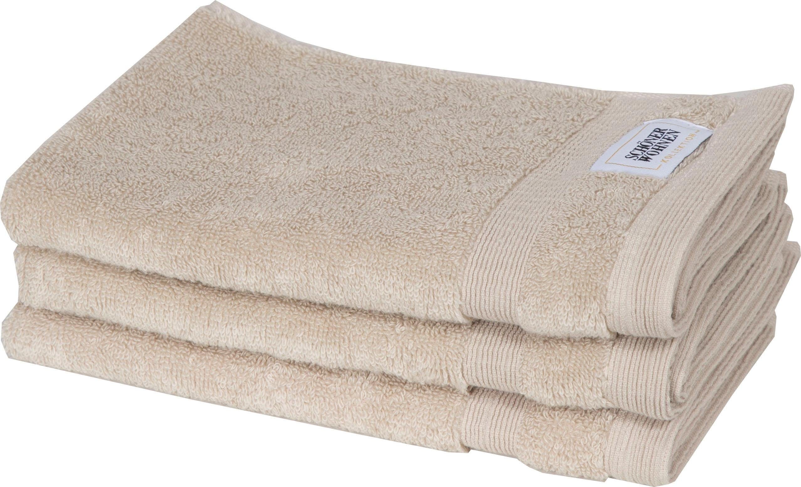 Airtouch-Qualität WOHNEN-Kollektion schnell SCHÖNER Frotteevelours Gästehandtuch Cuddly, trocknende (3-St), sand