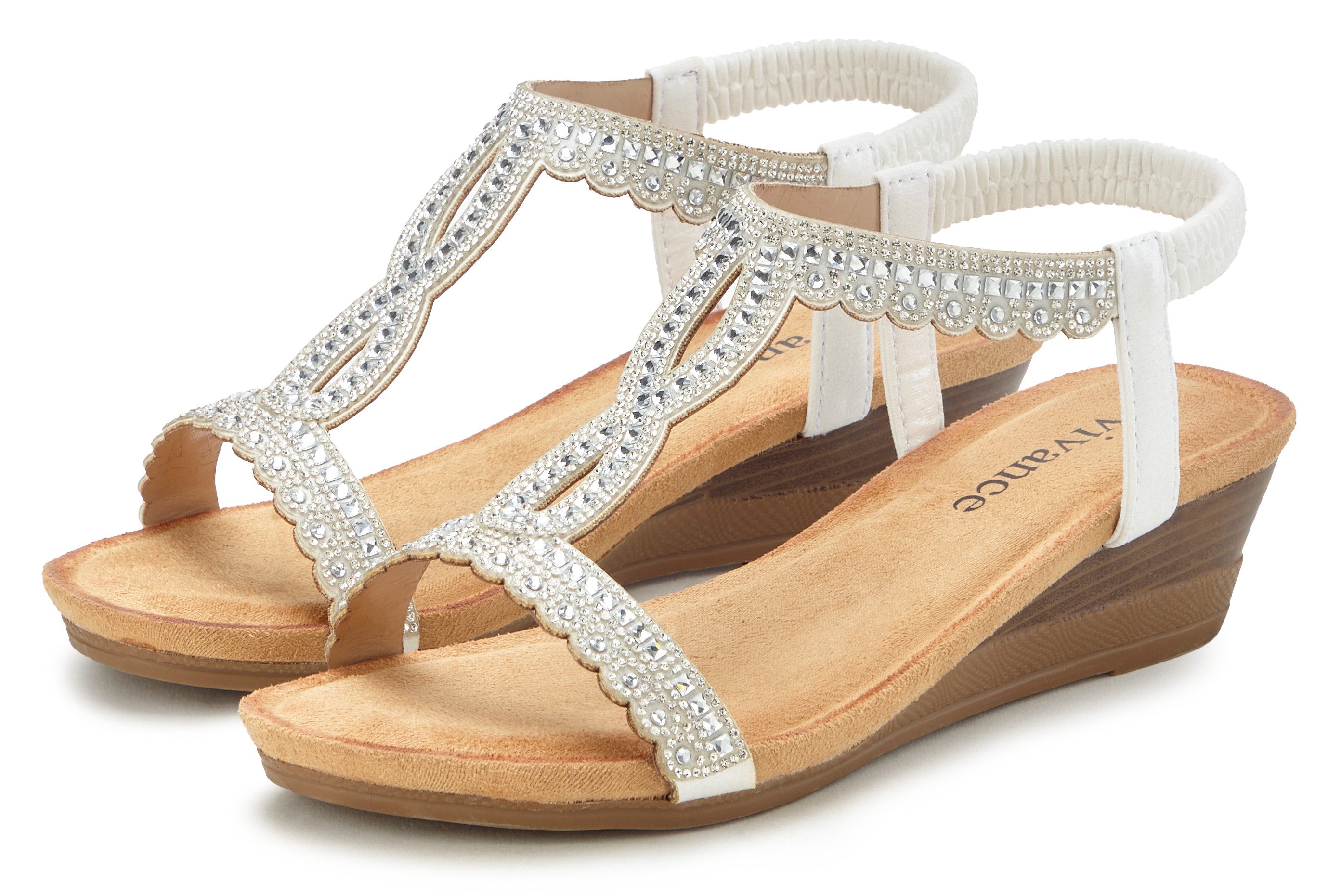 Vivance Sommerschuh Sandalette Sandale, Sommerschuh mit Glitzerdetails und günstig online kaufen
