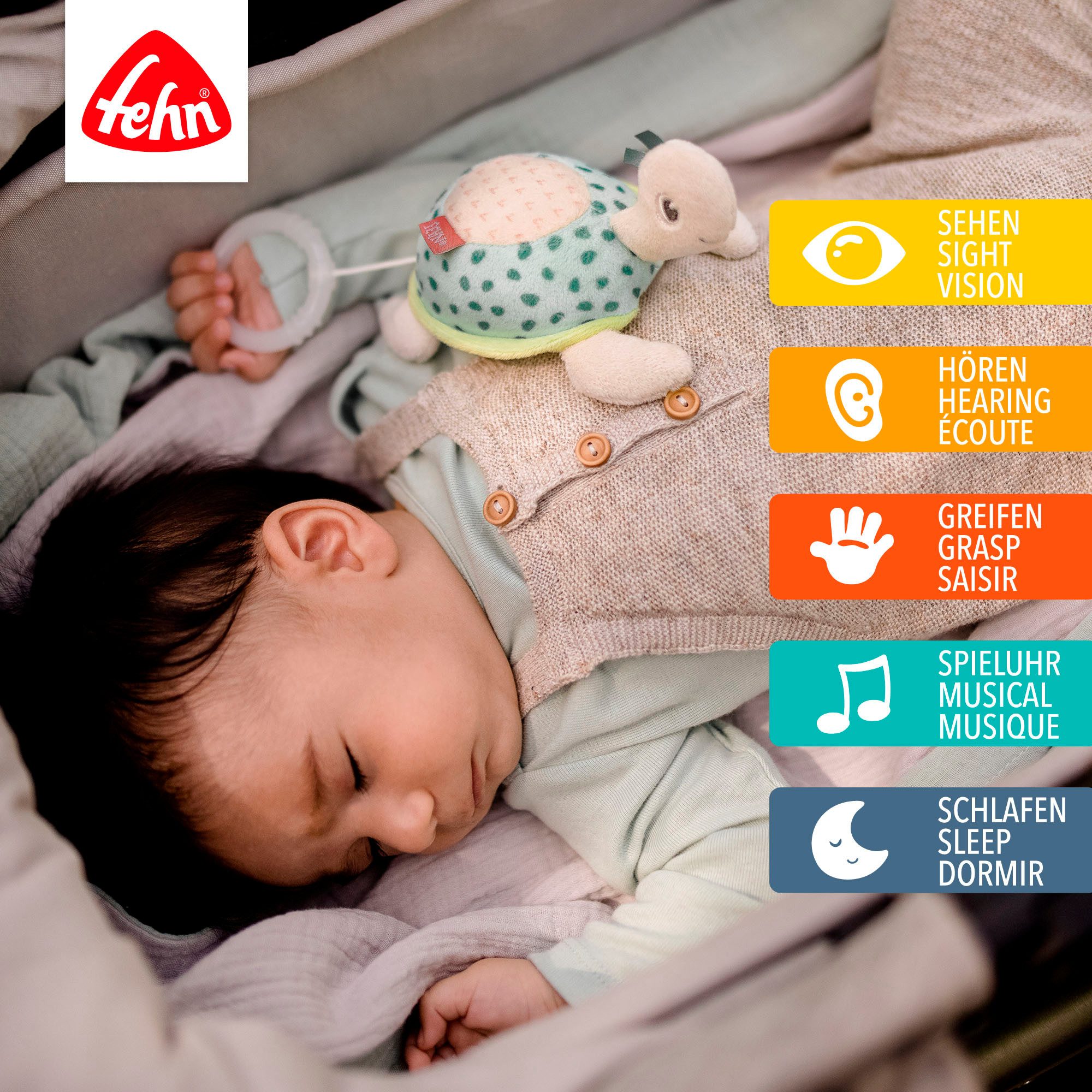 Fehn Spieluhr Meereskinder, Schildkröte, mit herausnehmbarem Spielwerk günstig online kaufen