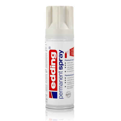 edding Sprühfarbe edding Permanent Spray verkehrsweiß 200 ml Premium Acryllack, RAL 9016