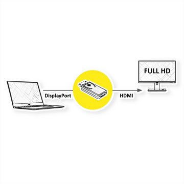VALUE DisplayPort-HDMI Adapter, DP Stecker-HDMI Buchse Audio- & Video-Adapter DisplayPort Männlich (Stecker) zu HDMI Typ A Weiblich (Buchse)