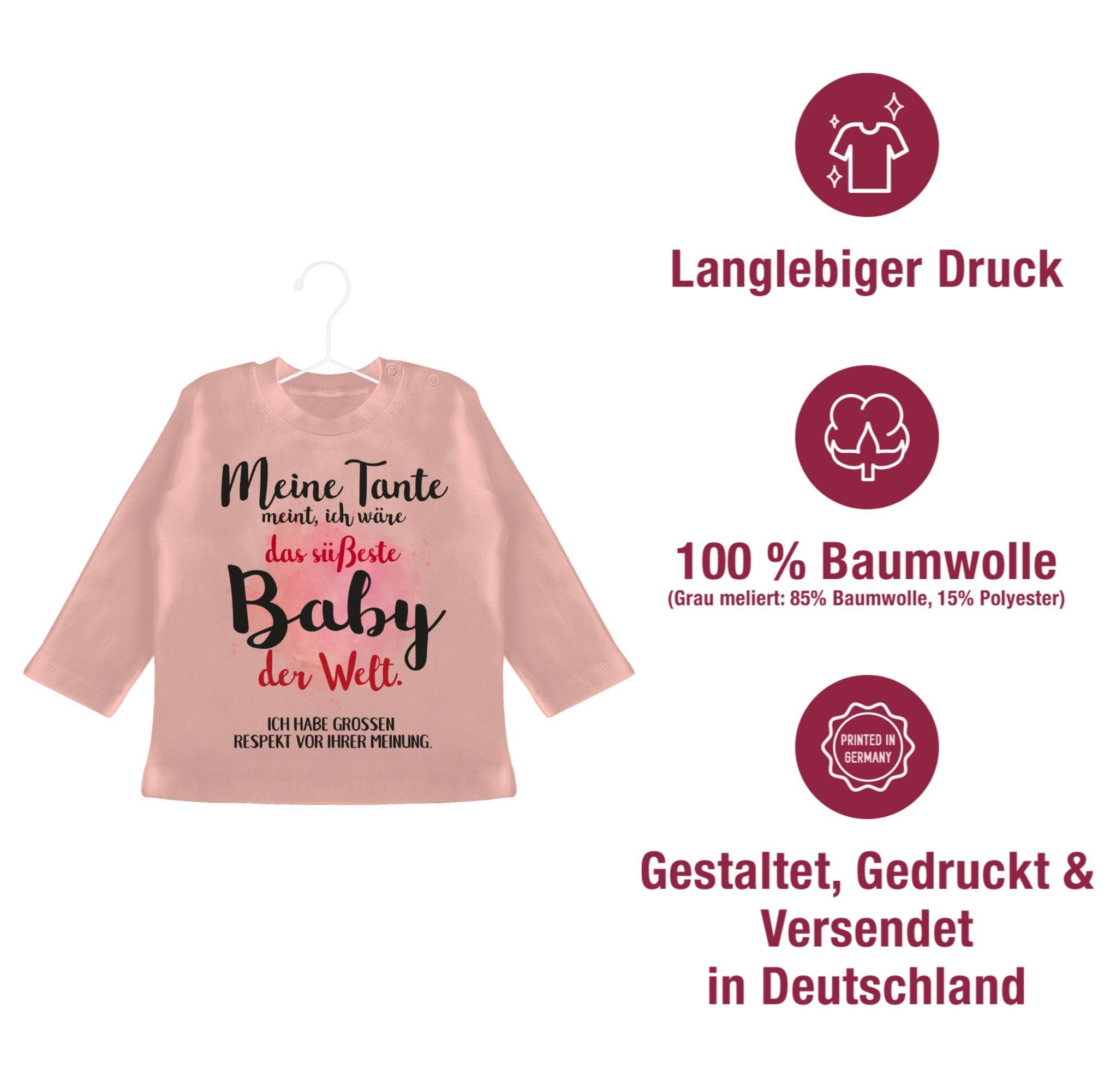 Shirtracer Baby meint, Junge Strampler Welt. T-Shirt wäre 1 & der Tante Baby Mädchen das Babyrosa Meine süßeste ich