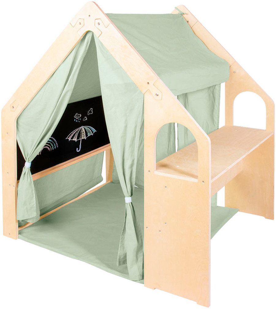 Pinolino® Spielhaus Thilda, inkl. Stoffdach, salbeigrün, 3-tlg.