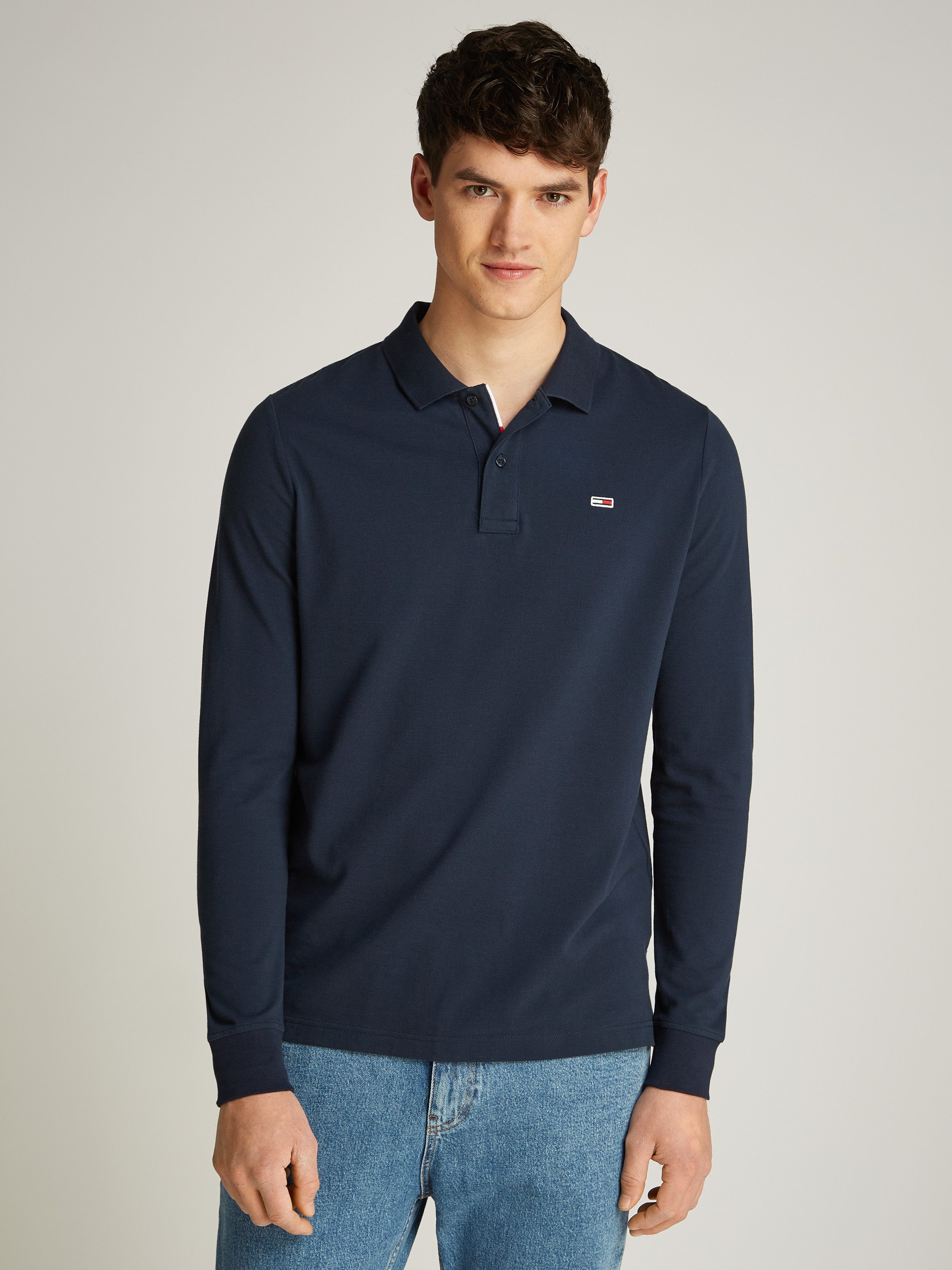 Tommy Jeans Plus Langarm-Poloshirt TJM SLIM PLACKET POLO LS EXT in Großen G günstig online kaufen