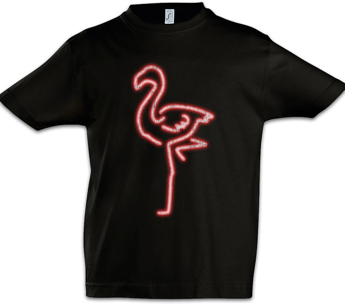 Print-Shirt Neon Flamingo Kinder T-Shirt Herz Love Liebe Unicorn Vogel Einhorn