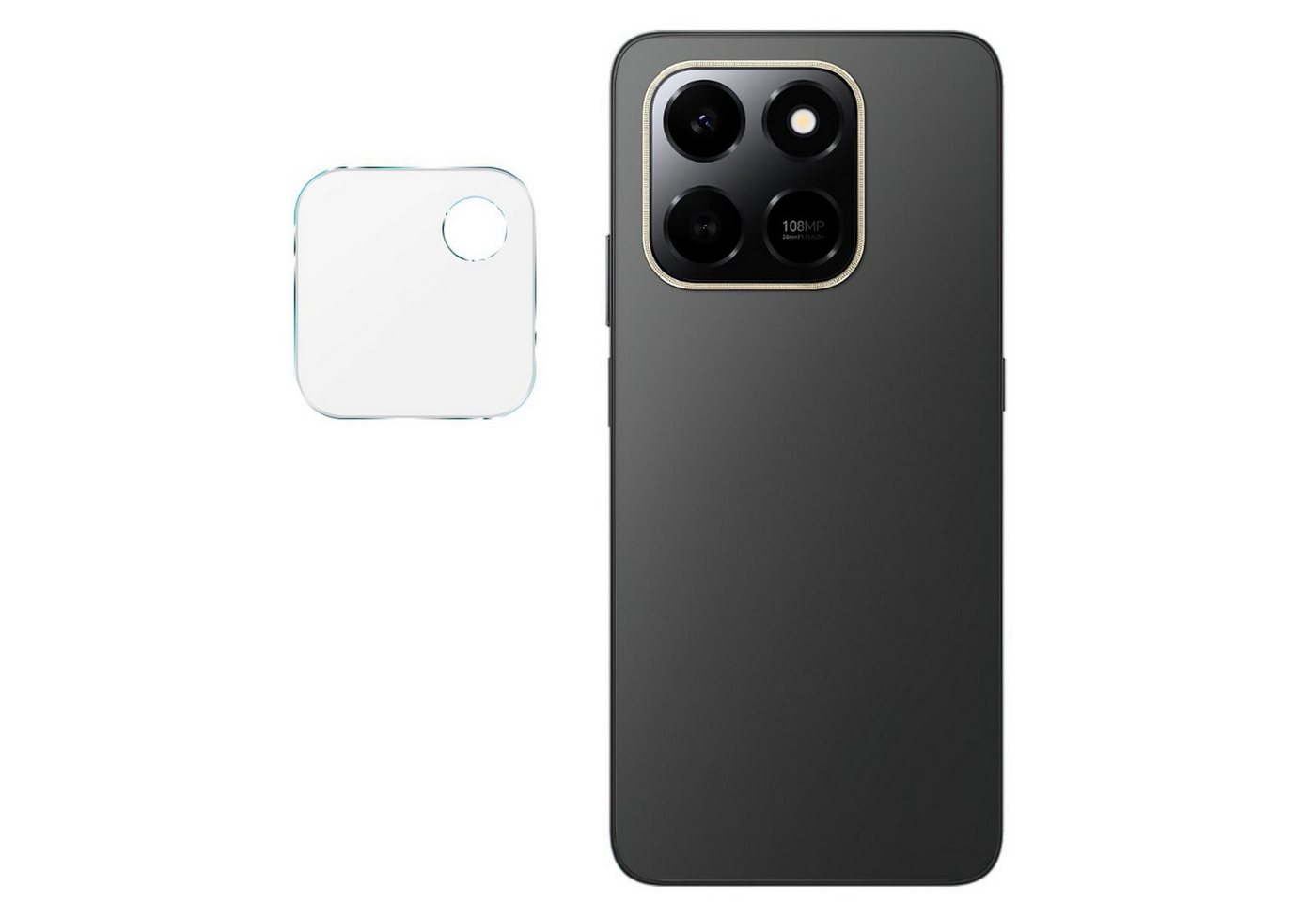 Wigento Handyhülle Für Honor 400 Smart 4G Schutz Hart Glas Kamera Linsen Komplettschutz, 9H Glas, HD-Klarheit, kratzfest