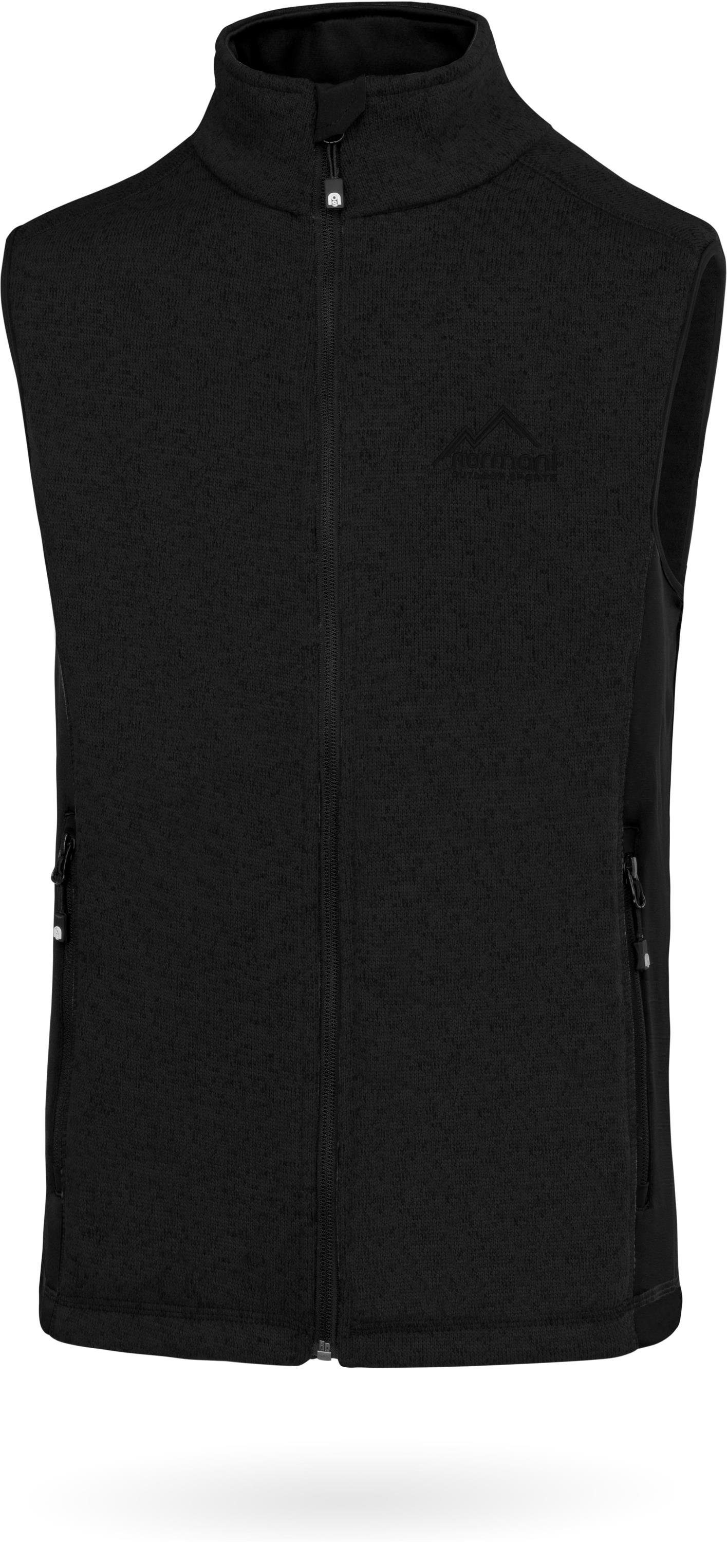 normani Fleeceweste Herren Strick-Fleeceweste Shamattawa Winterweste mit Seitentaschen und Neopren - Ärmellose Strickweste – Bild 2 von 5