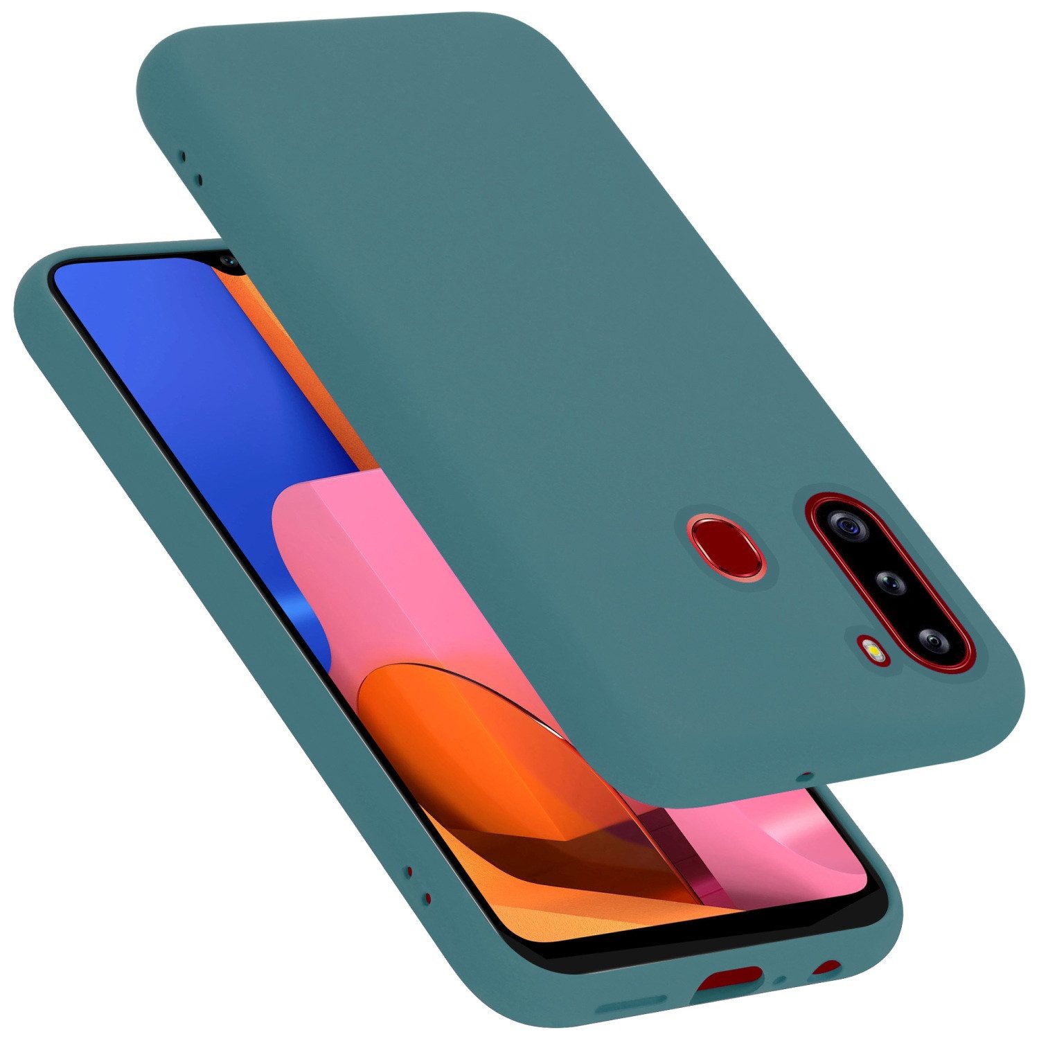 Cadorabo Handyhülle für Samsung Galaxy A21 Hülle Samsung Galaxy A21, Flexible Hülle TPU Silikon Schutzhülle Back Cover Case