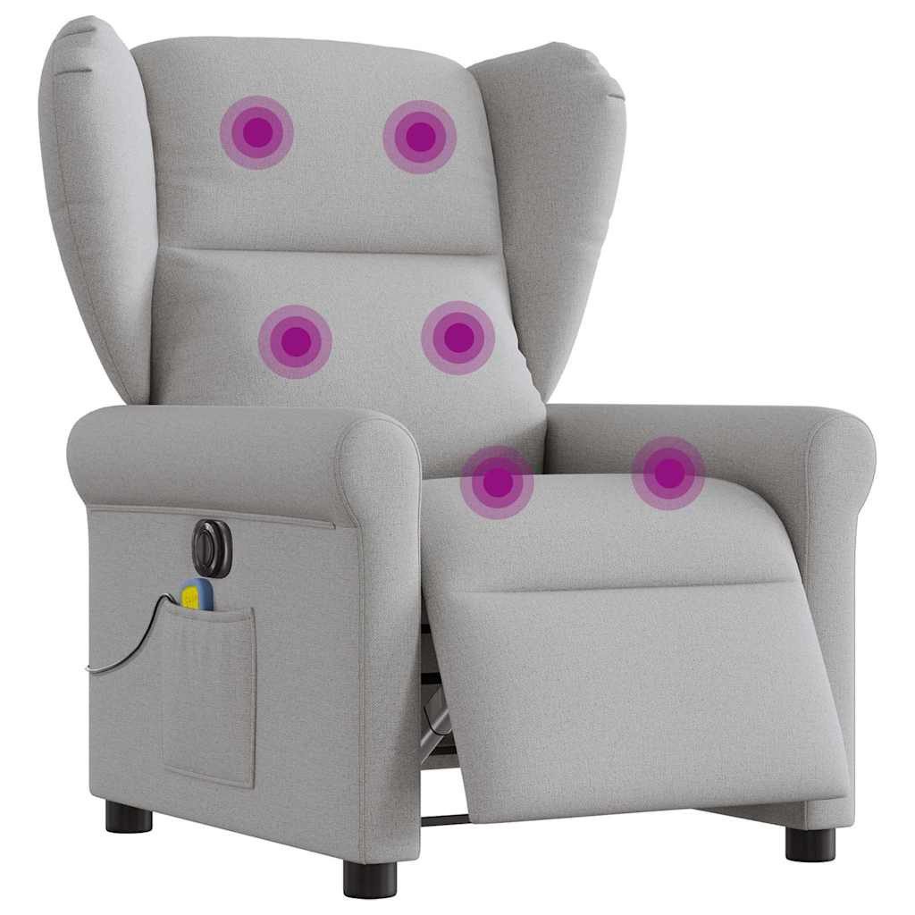 vidaXL Sessel Massagesessel Elektrisch Wolkengrau Stoff günstig online kaufen