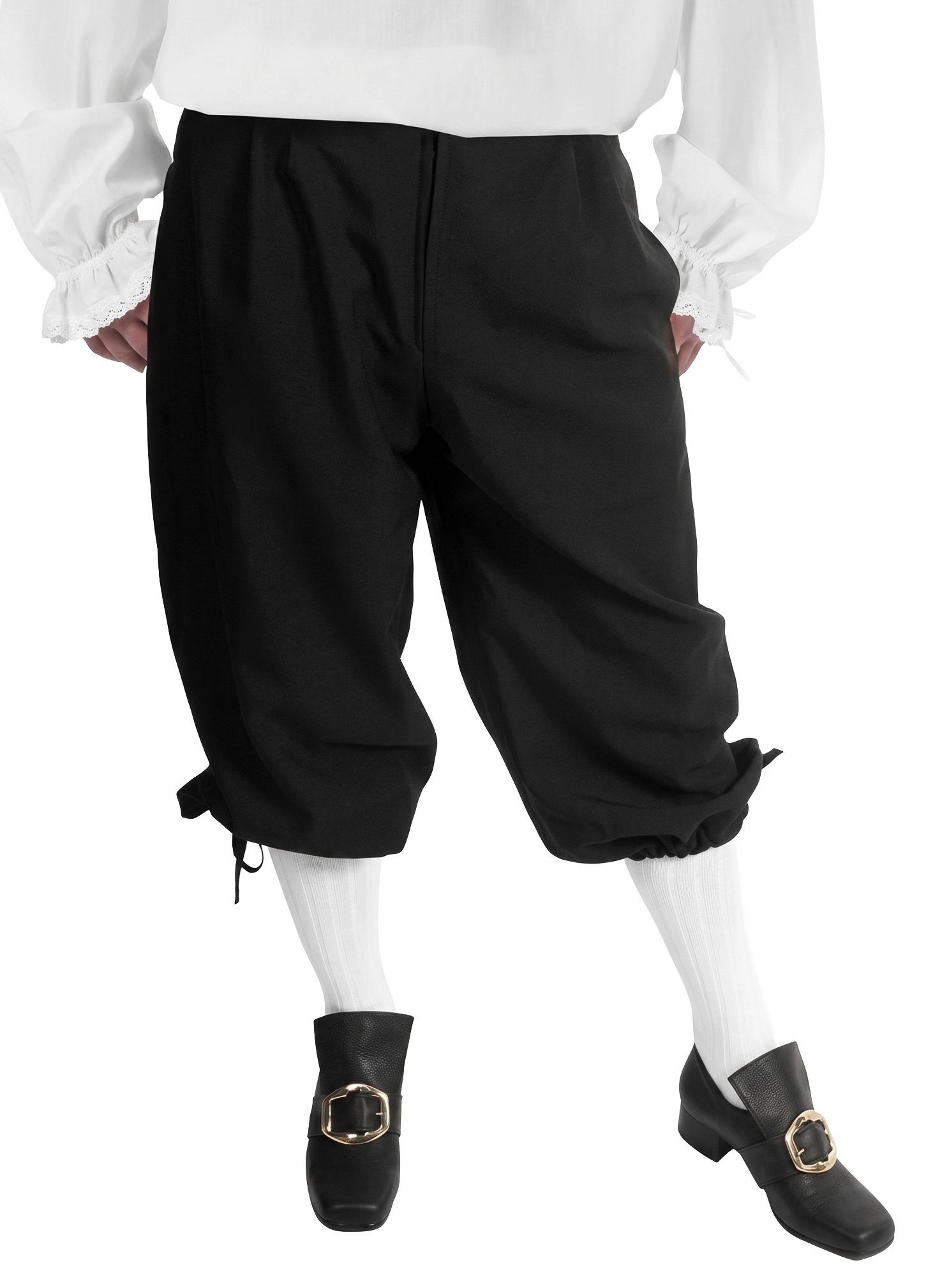 thetru Piraten-Kostüm Kniehose schwarz, Edles Accessoire für Fantasy- und Piraten Kostüme
