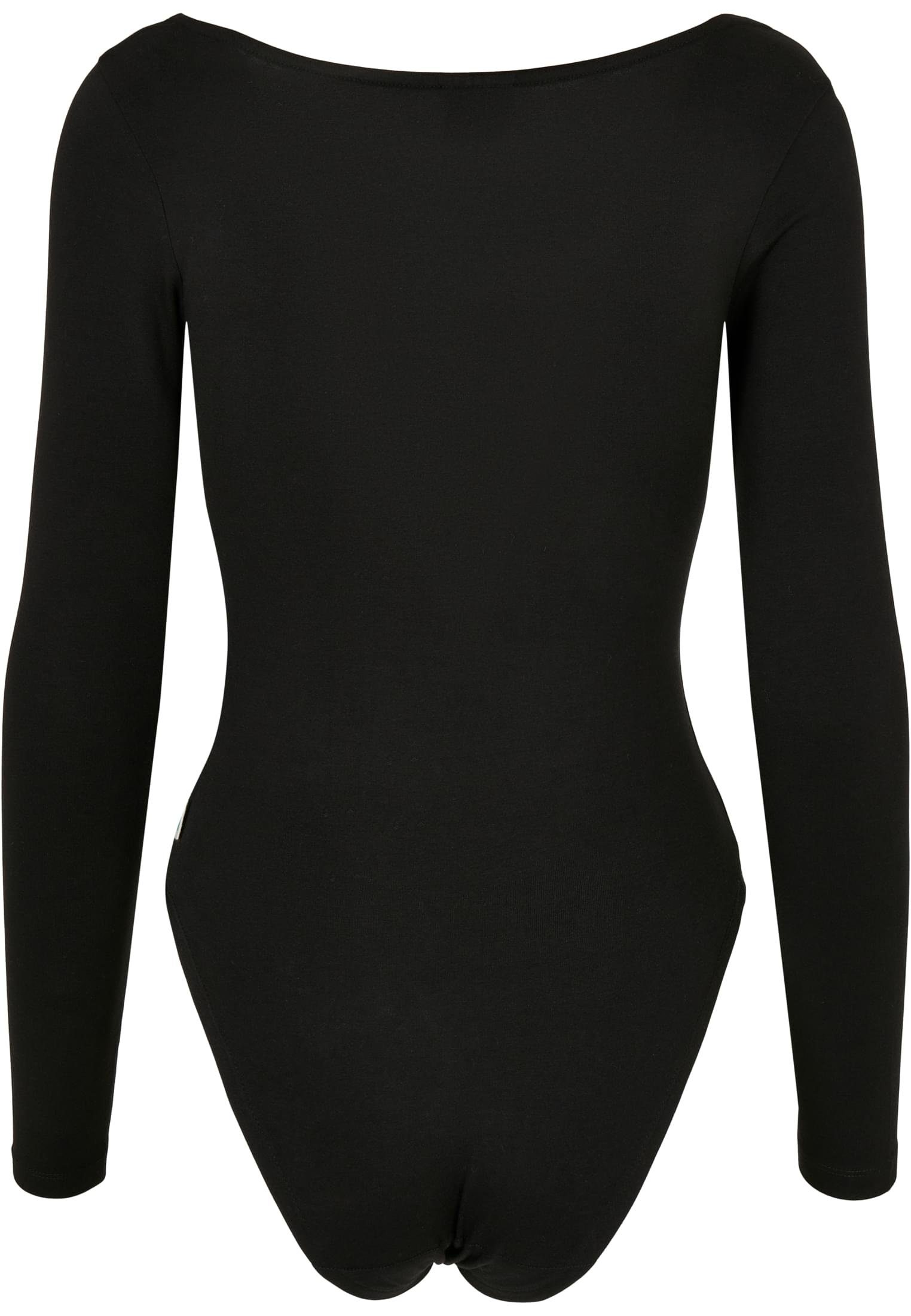 URBAN CLASSICS Organic Longsleeve Body (1-tlg) black Ladies Langarmshirt Damen